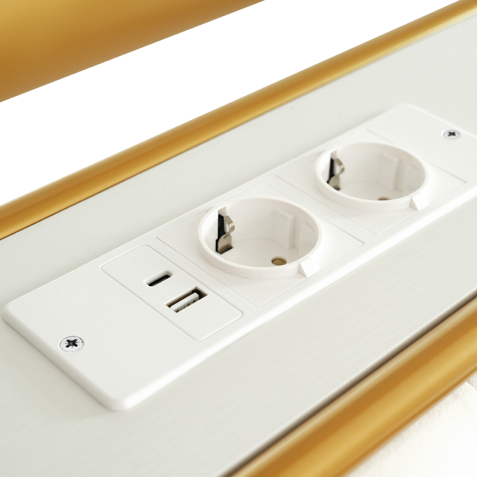 Logidon upholstered bed 90x200 USB C charging function LED white velvet drawers