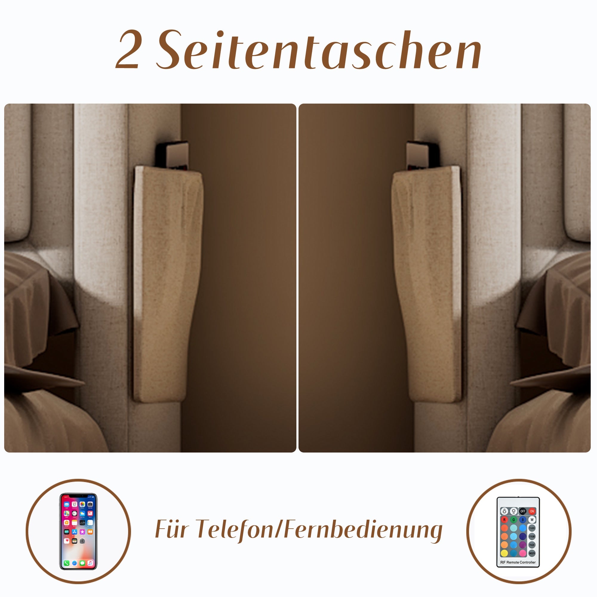 Logidon gestoffeerd bed 160x200 beige LED-hoofdbord USB-C oplaadfunctie