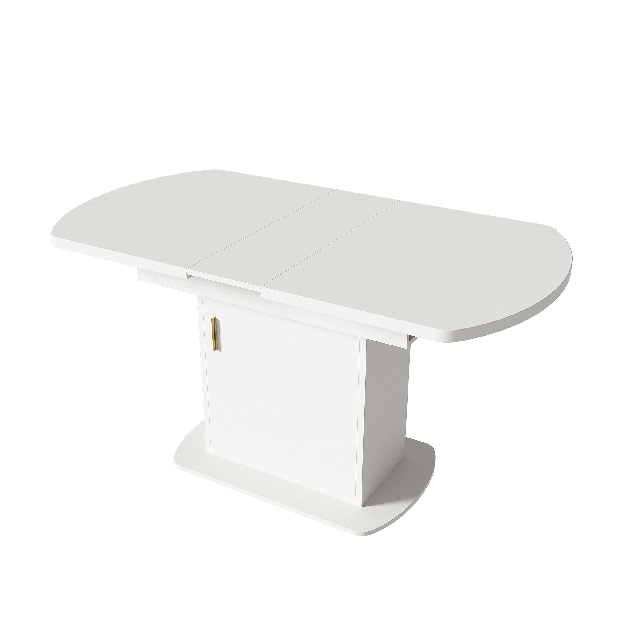 Logidon Uitschuifbare ovale eettafel L110/130 Opbergruimte met witgouden handvat