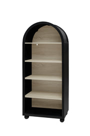 Logidon boekenkast metalen frame zwart naturel hout 70,5 x 30 x 161 cm