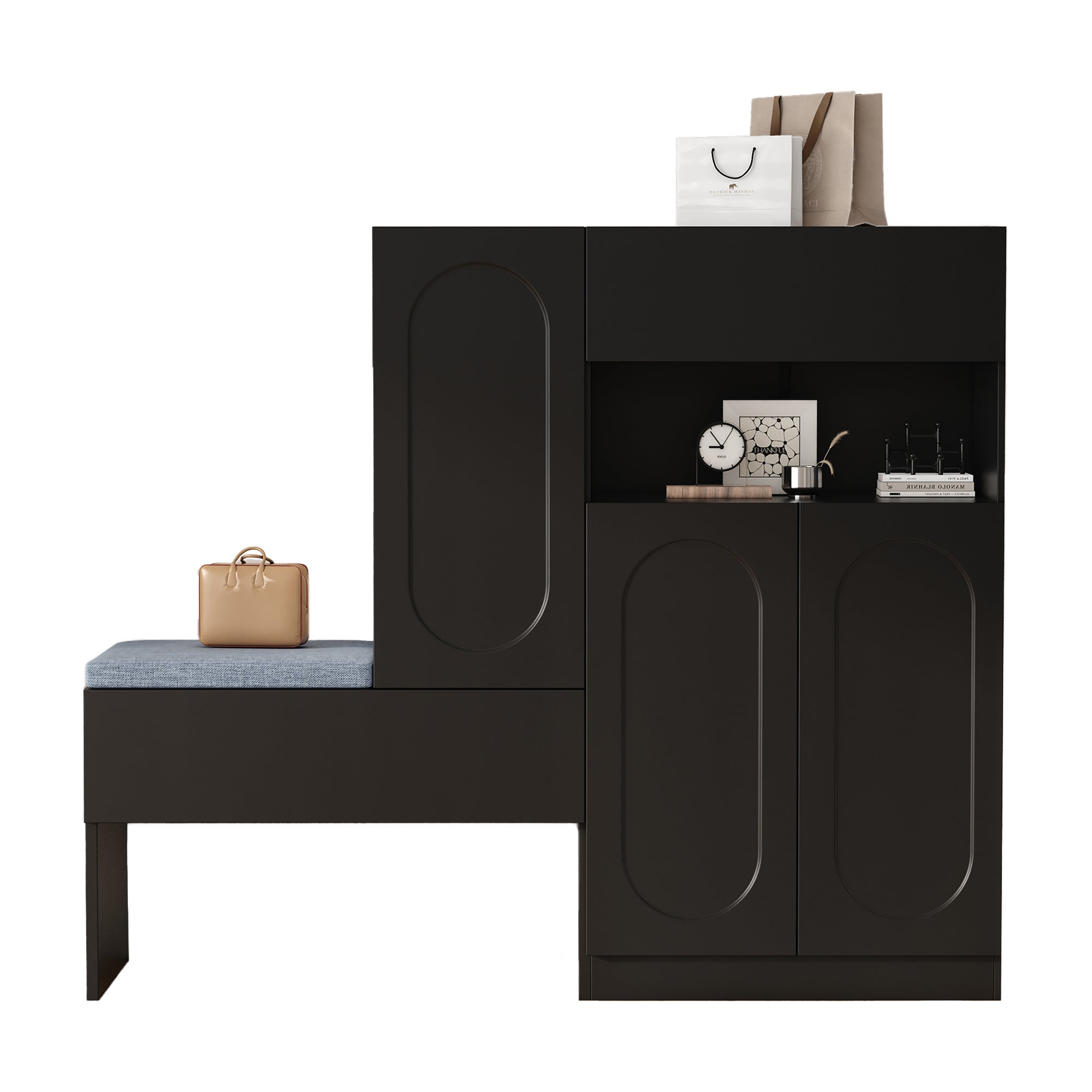 Logidon Trendy 2-in-1 Schoenenkast Zwart 130x35x110 cm Soft Close