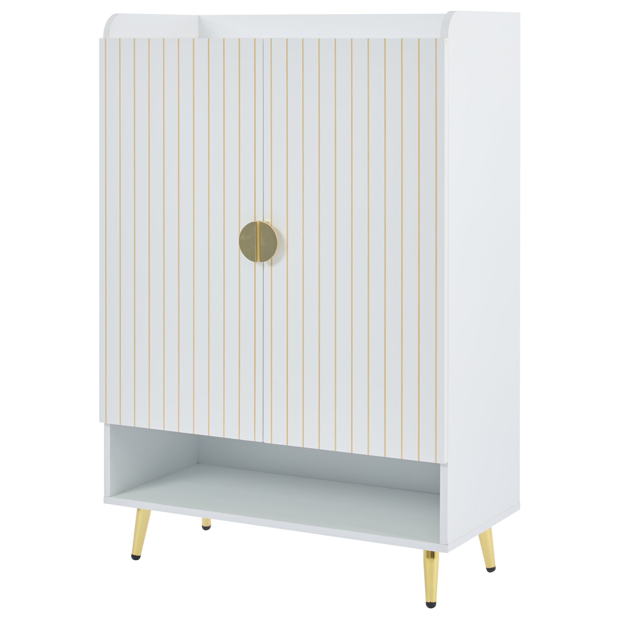 Logidon moderne schoenenkast wit MDF met deuren, 3 niveaus