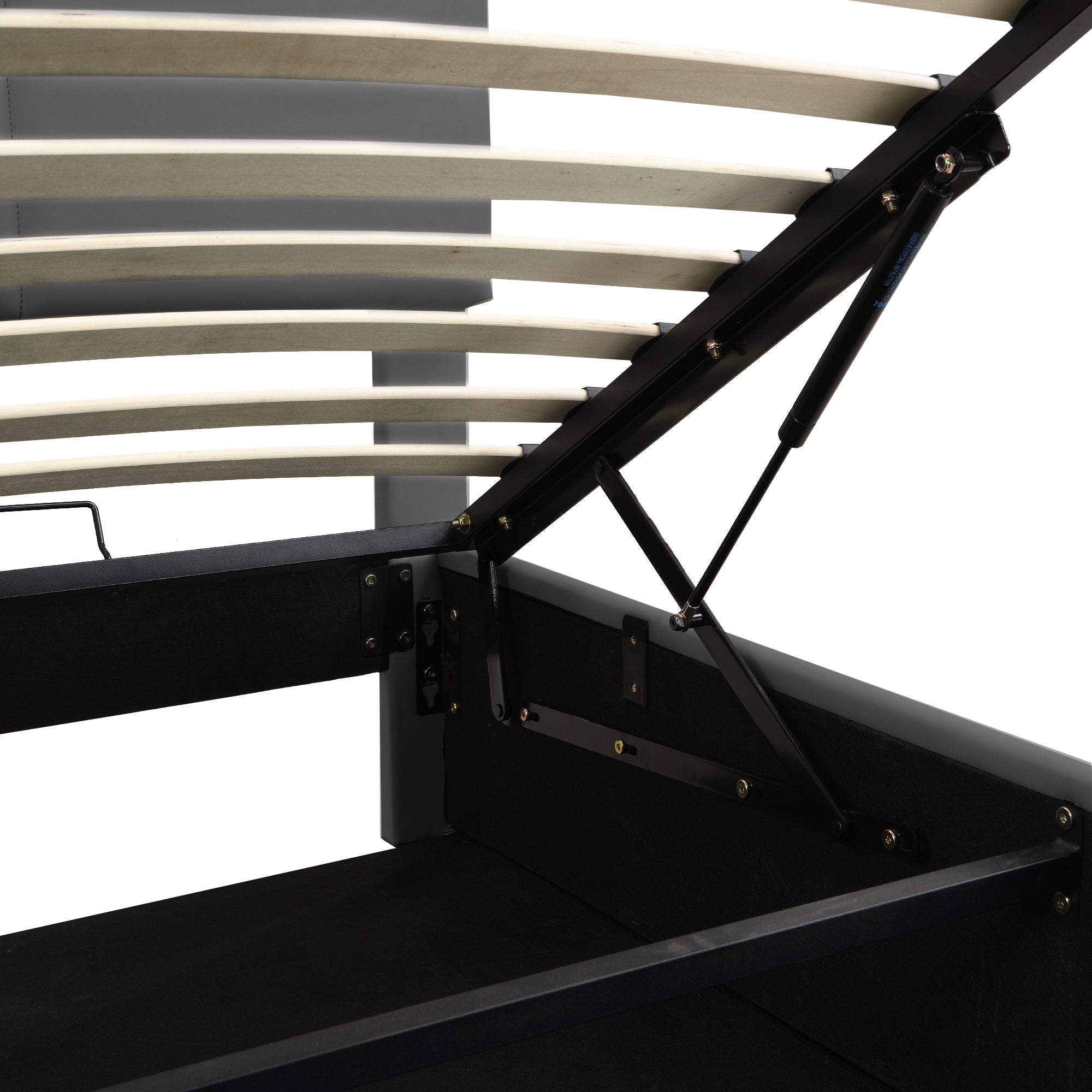 Logidon gestoffeerd bed 180x200 grijs met LED lichtstrip opbergruimte