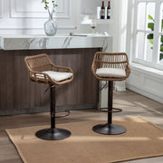 Logidon Moderne Barkruk Set van 2 Verstelbare Beige Voetensteun