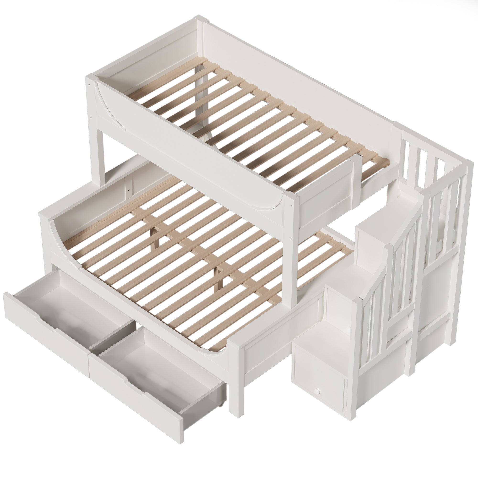 Logidon stapelbed kinderbed wit met ladderkast en lades