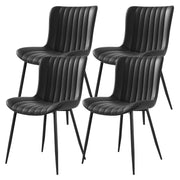 Logidon zwarte kunstleren eetkamerstoelen set van 4 modern design