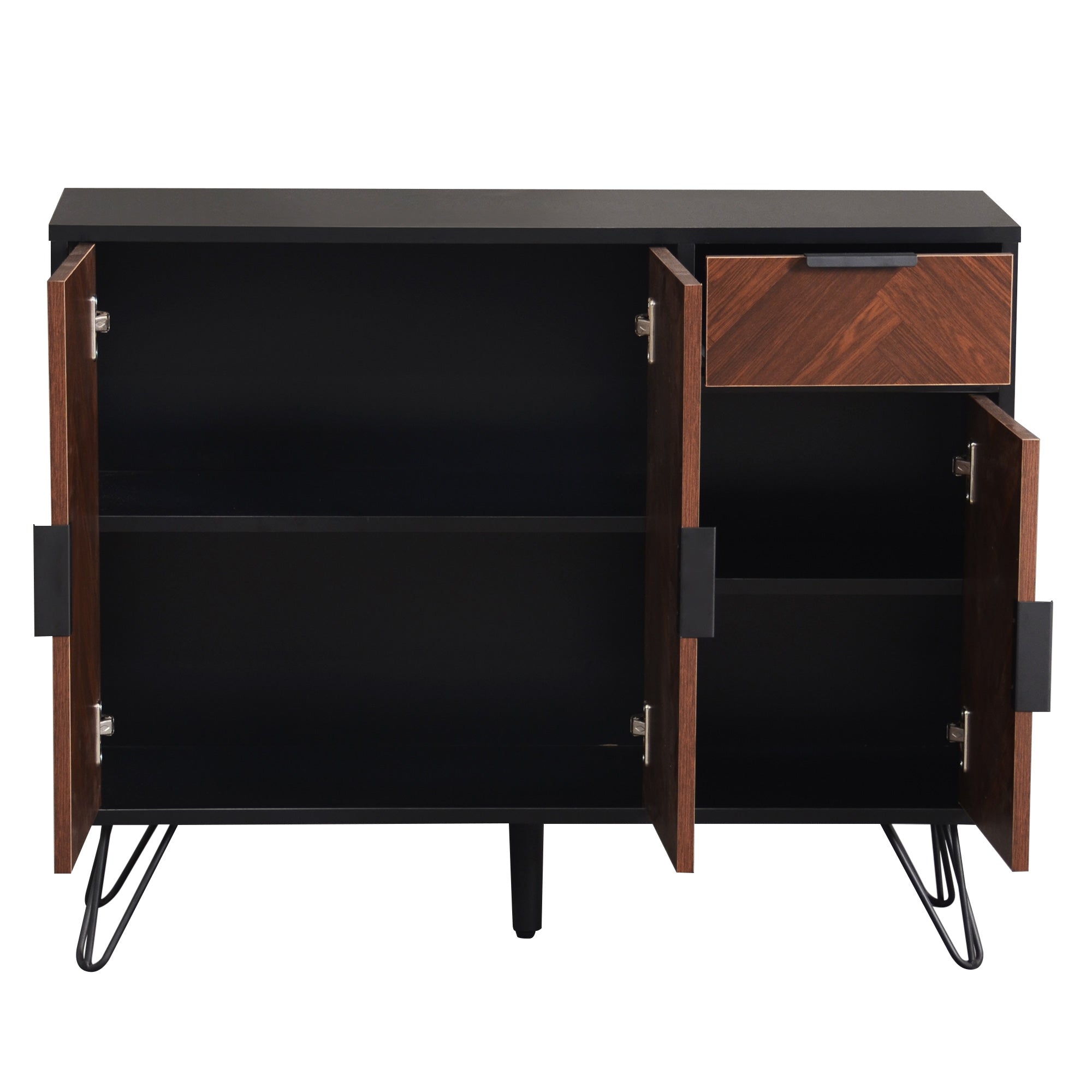 Logidon opbergkast dressoir zwart houtlook 90x30x71,5 cm