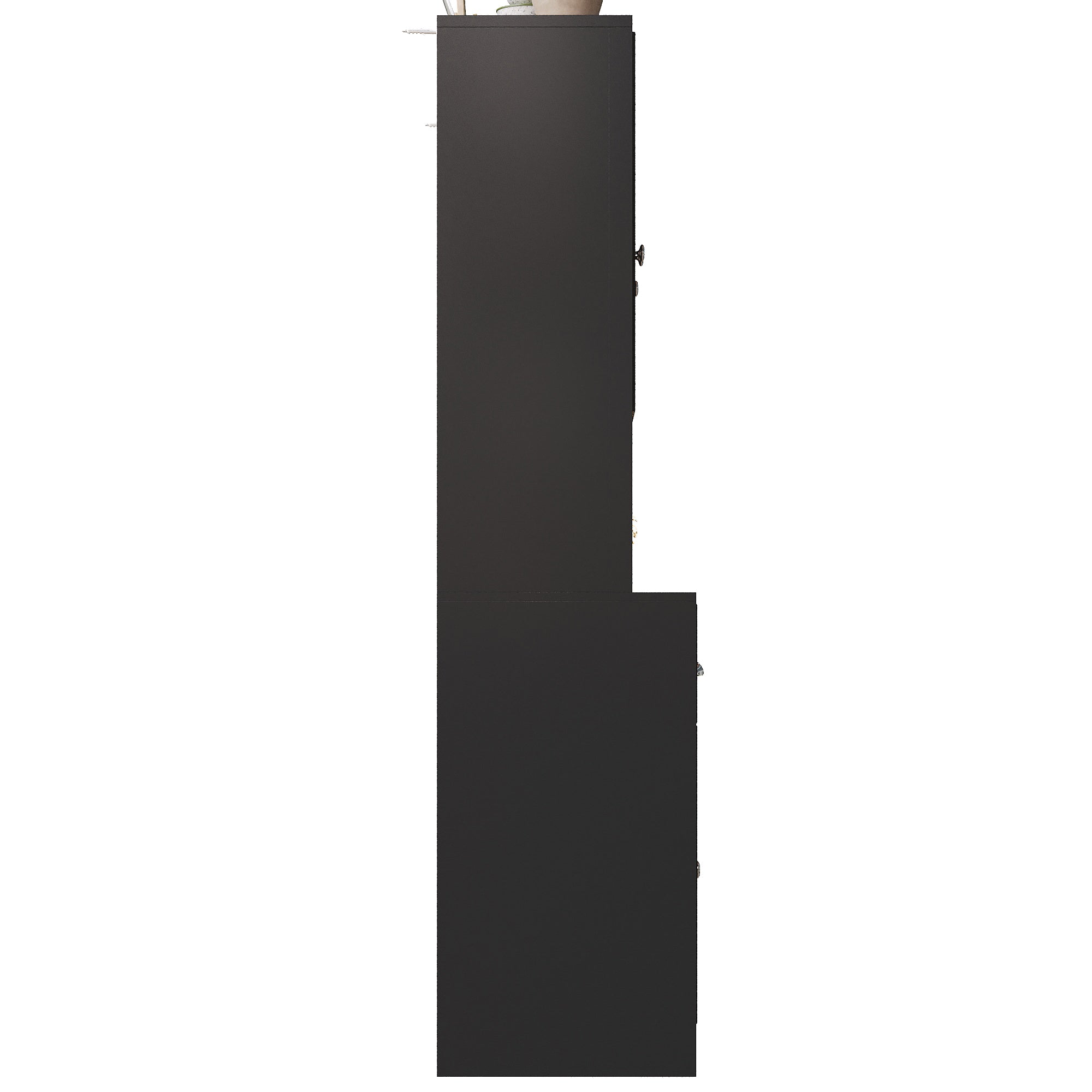 Logidon keukenkast 140x40x175 LED verlichting wit zwart