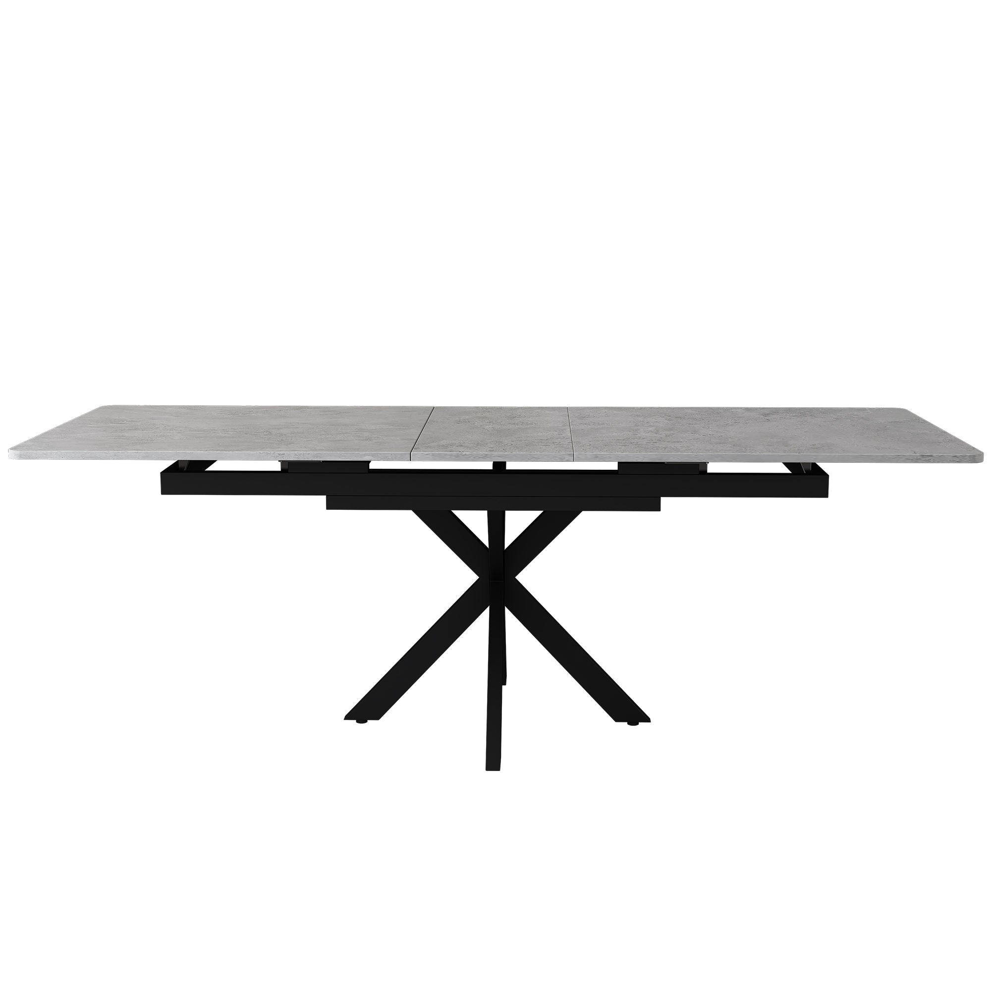 Logidon uitschuifbare eettafel 150/180x70x76 cm zwartgrijs