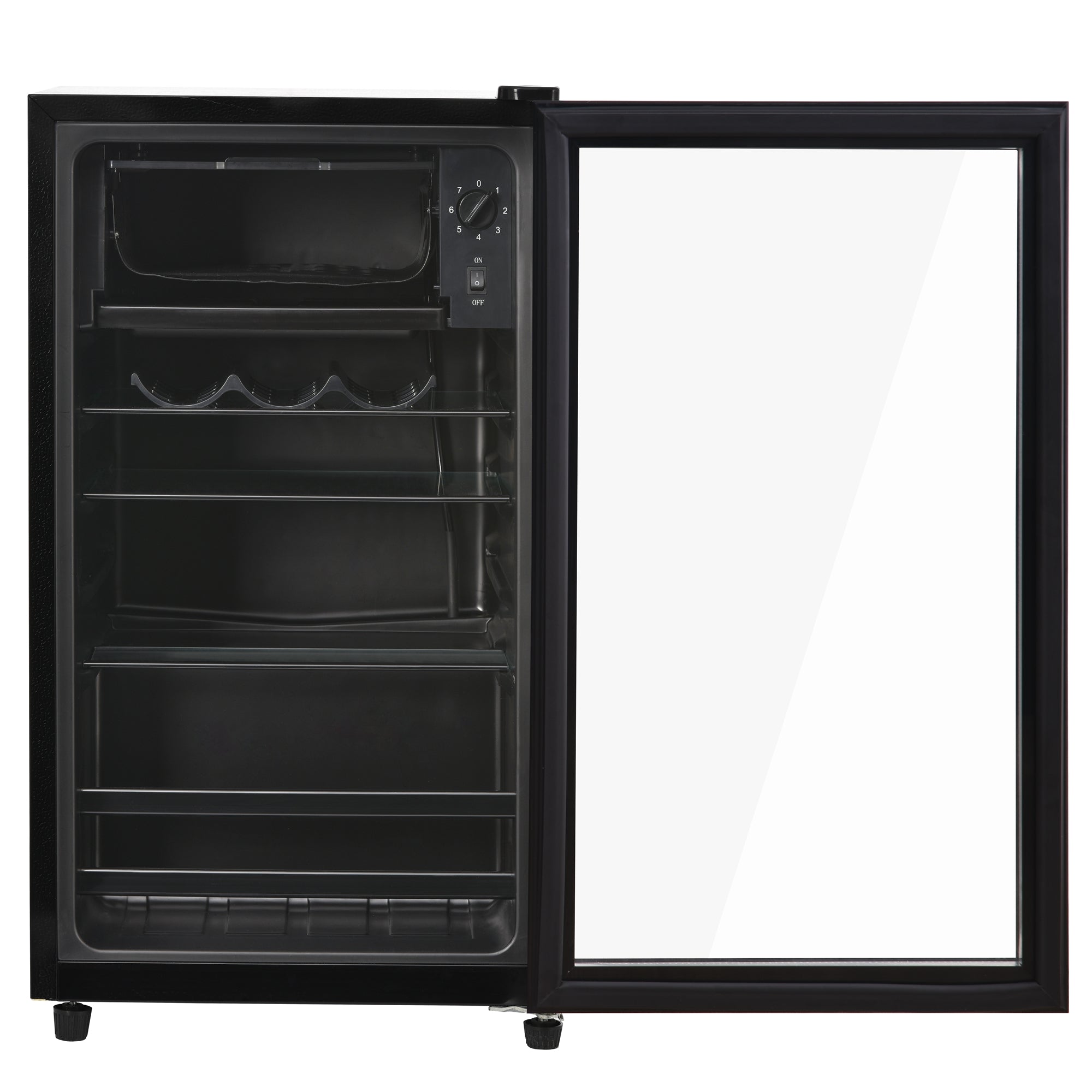Logidon 76L minikoelkast Zwart 70L koelgedeelte, 6L vriesgedeelte, LED