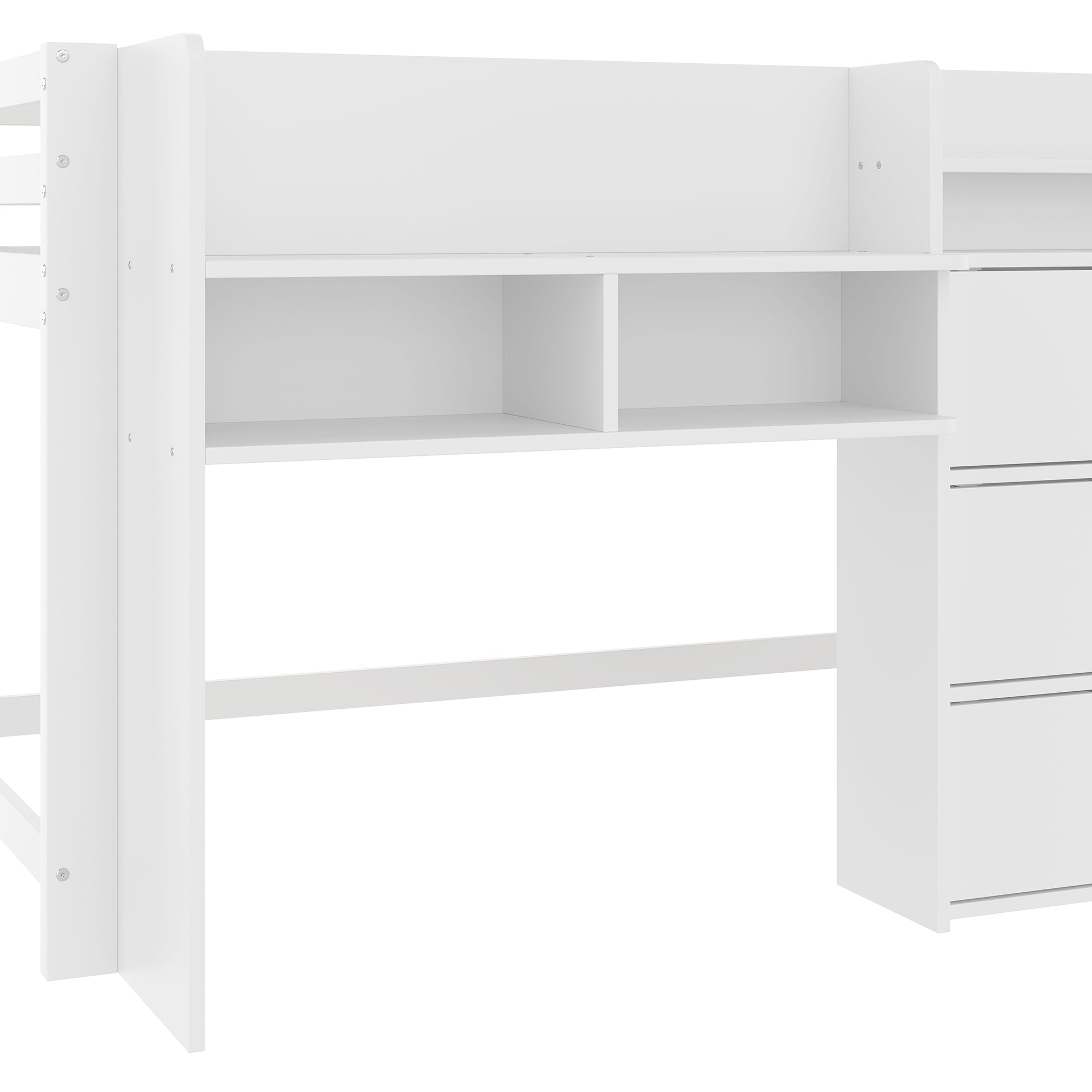 Logidon halfhoogslaper 90x200 cm wit opbergruimte entertainment