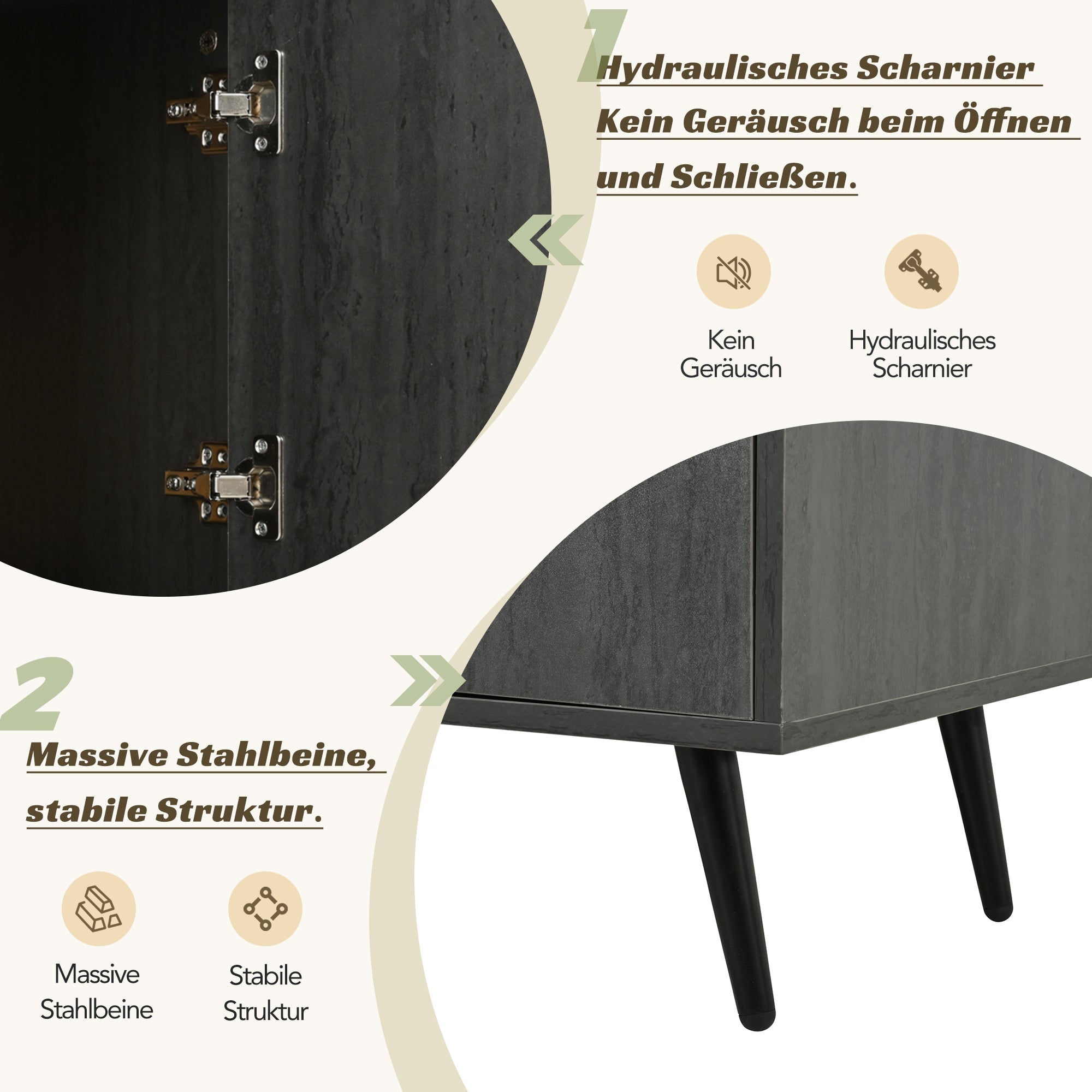 Logidon Elegant TV-meubel 200x40x55,5 cm grijze houtnerf