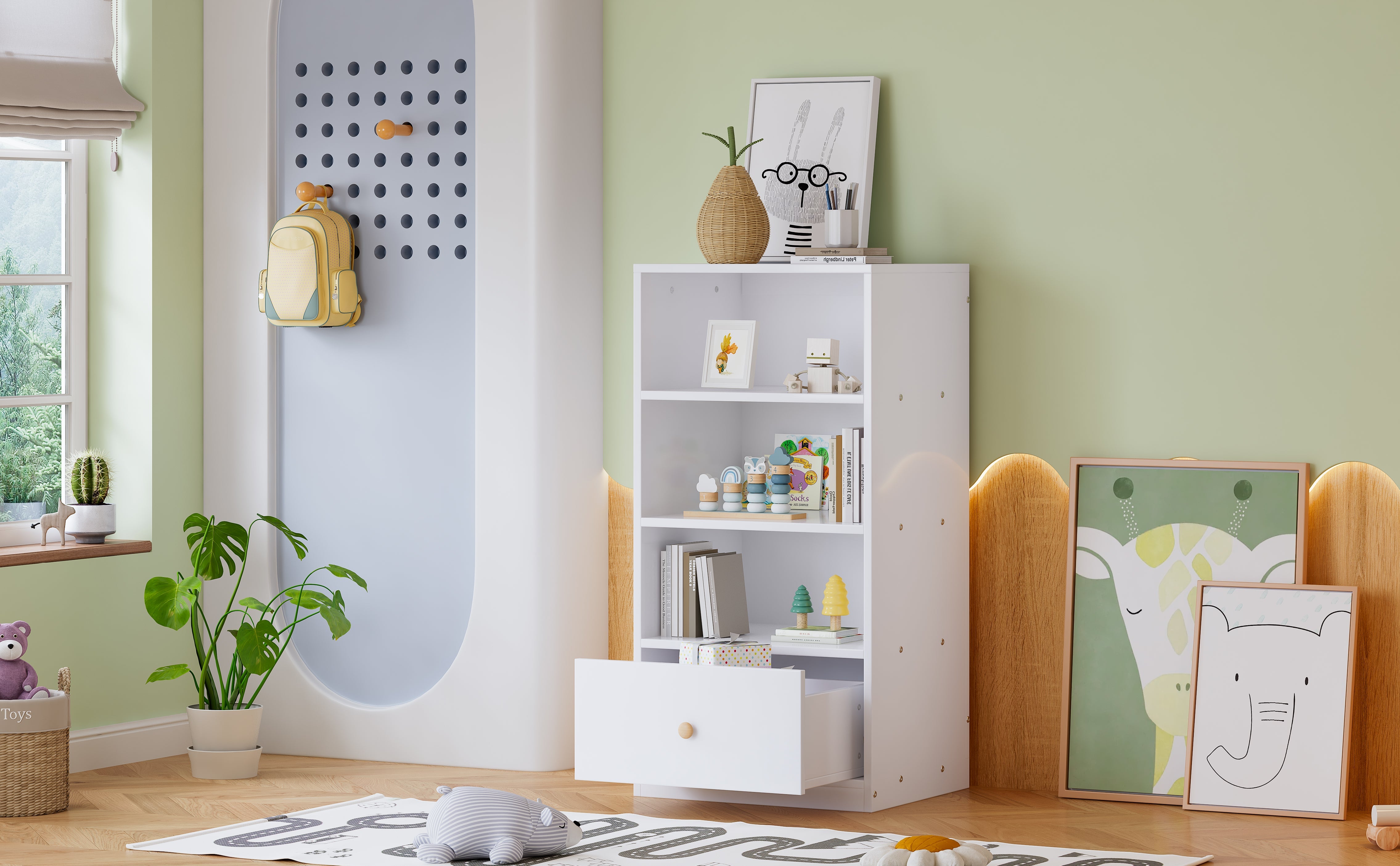 Logidon boekenkast wit 60x50x120 cm met 3 planken en lade
