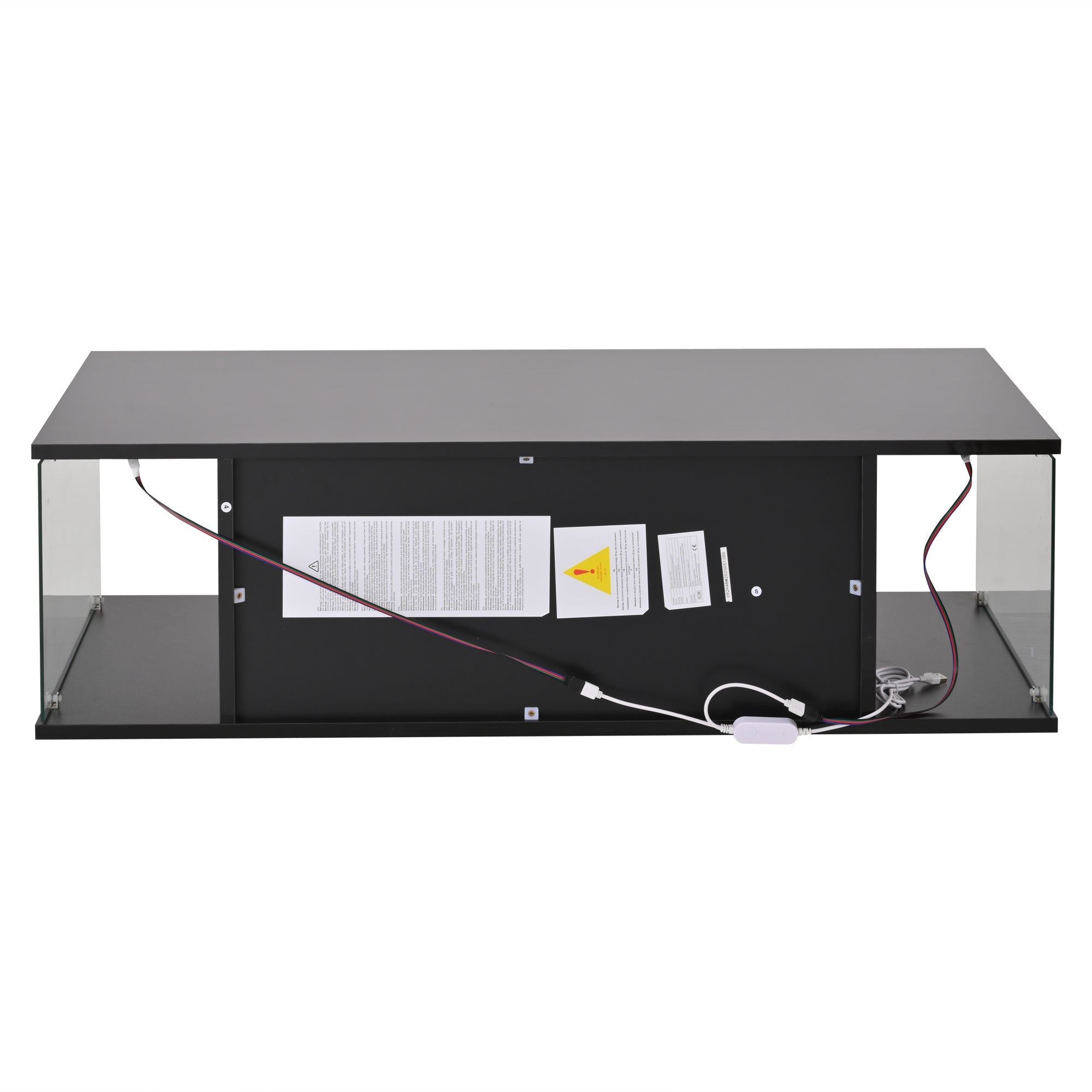 Logidon salontafel 100x50x30 cm zwart hoogglans LED 2 kasten