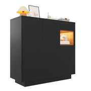 Logidon schoenenkast met LED verlichting zwart hout 14-18 paar