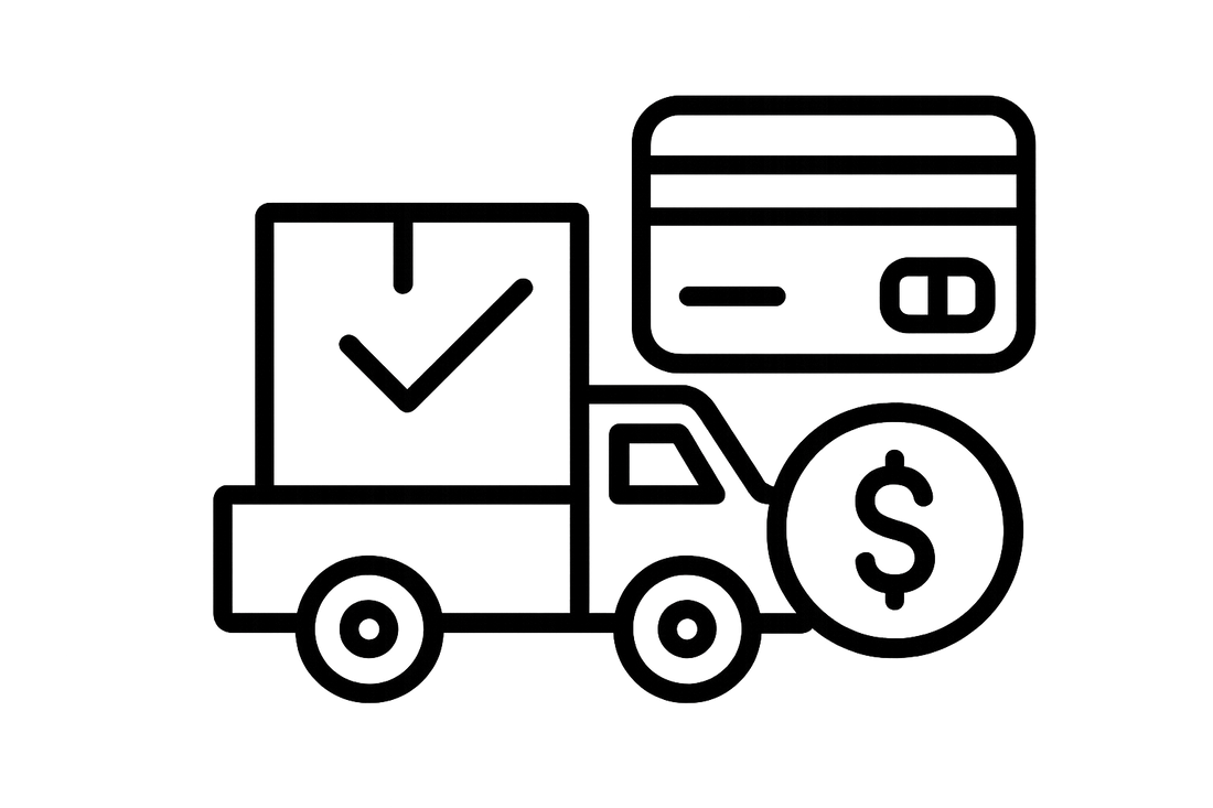 Delivery costs and payment methods icon with no background 