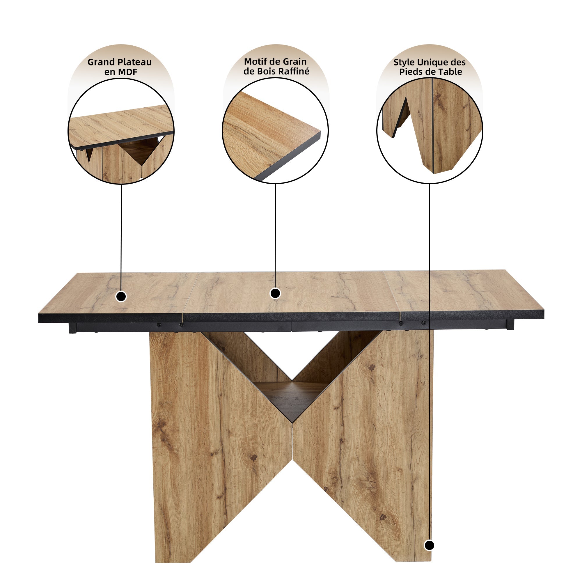 Logidon Moderne eettafel hout 138x80x75 cm lichtbruin MDF
