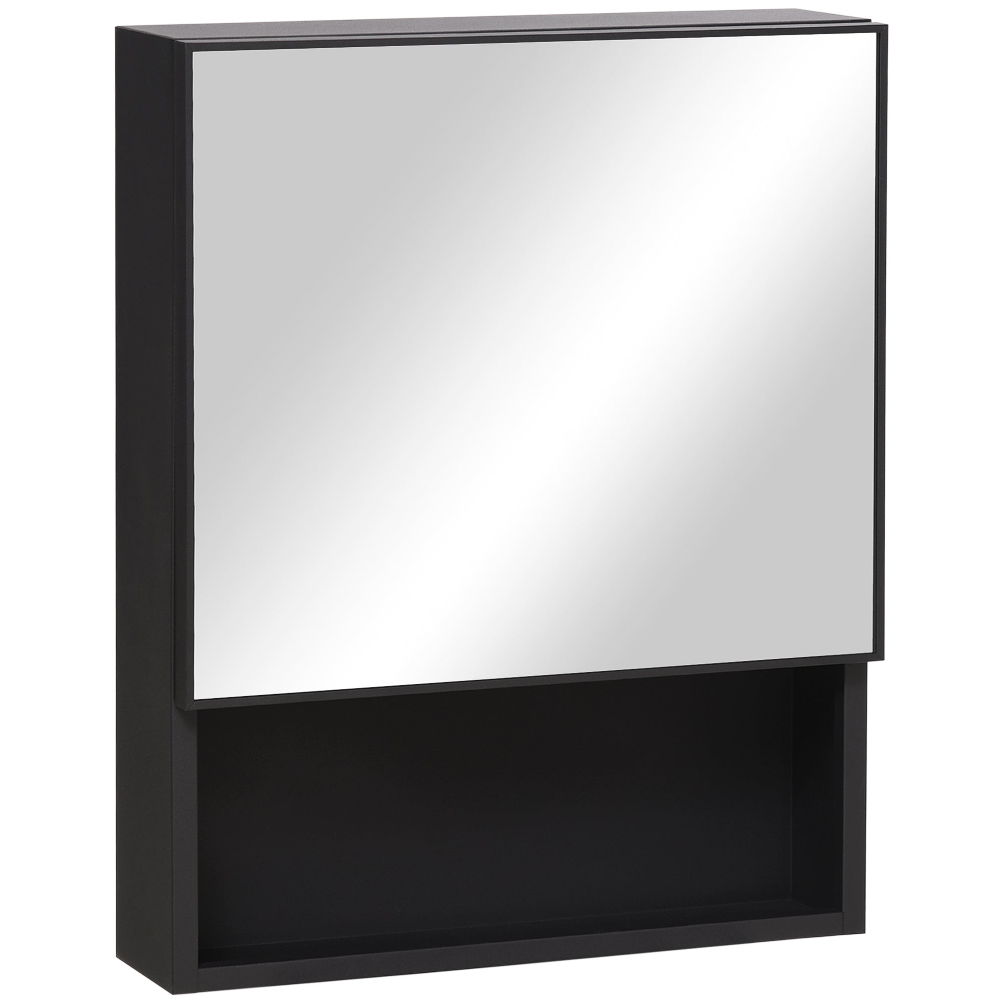 Logidon spiegelkast zwart RVS 46x58 cm badkamermeubel