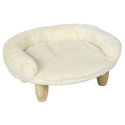 Logidon Dierensofa Flanel Crème Wit Verhoogd Design 47x40x20 Cm