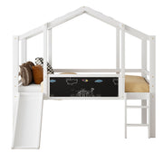 Logidon hoogslaper 90x200 wit met loftdesign en glijbaan