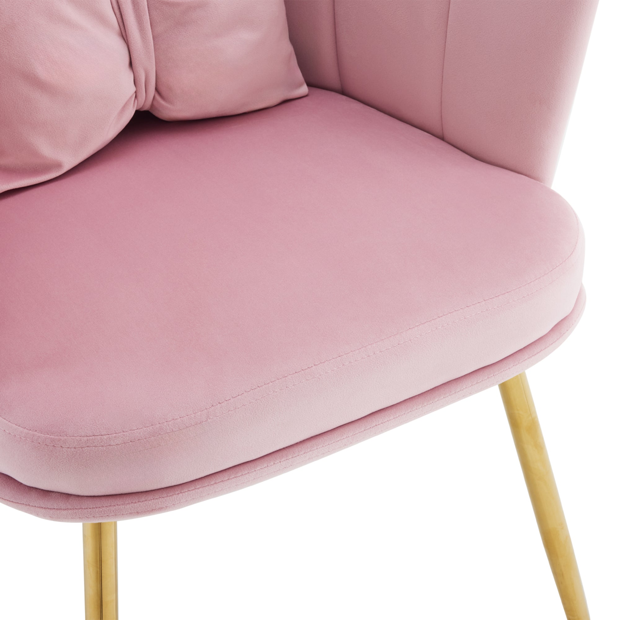 Logidon Set of 4 Pink Velvet Chairs with Petal Backs and Gold Legs