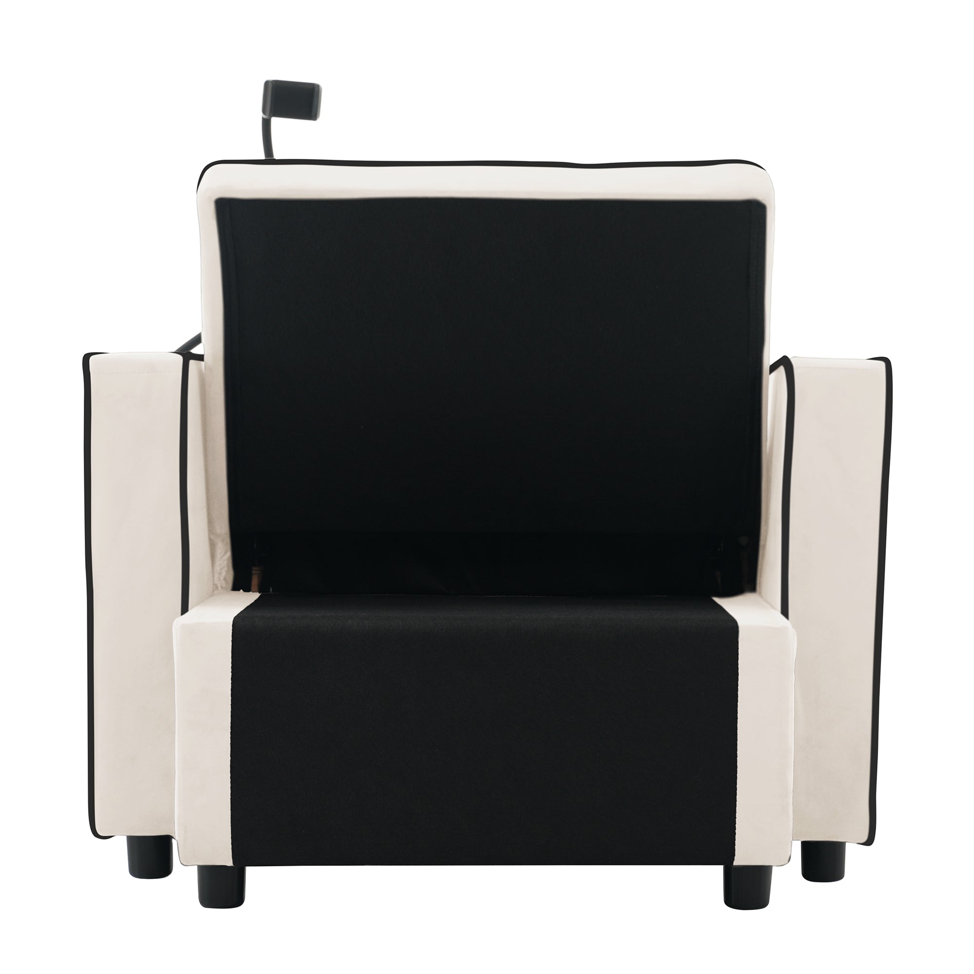 Logidon beige 3-in-1 uittrekbare slaapbank met bekerhouders
