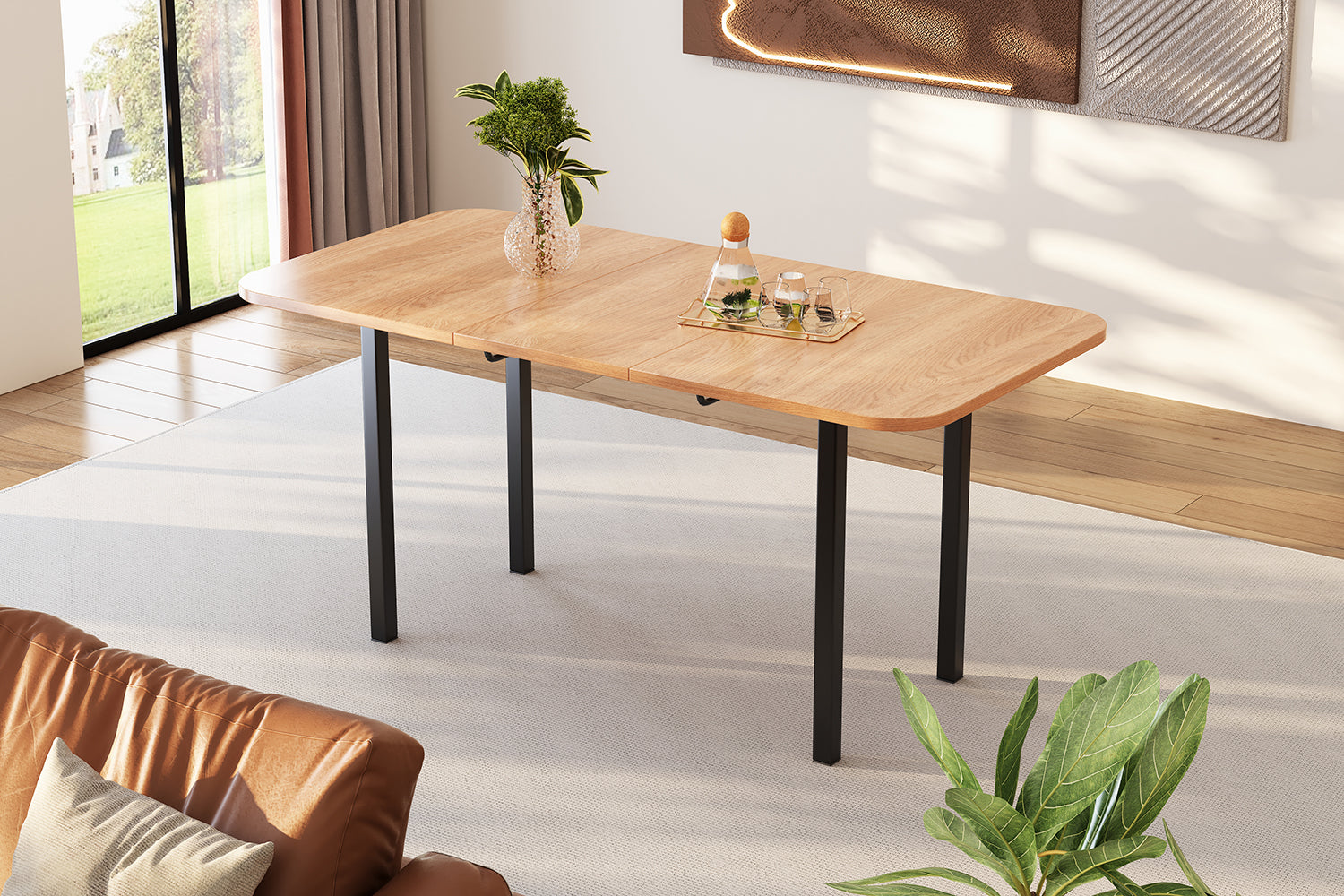 Logidon uitschuifbare eettafel 120-160 cm naturel eiken