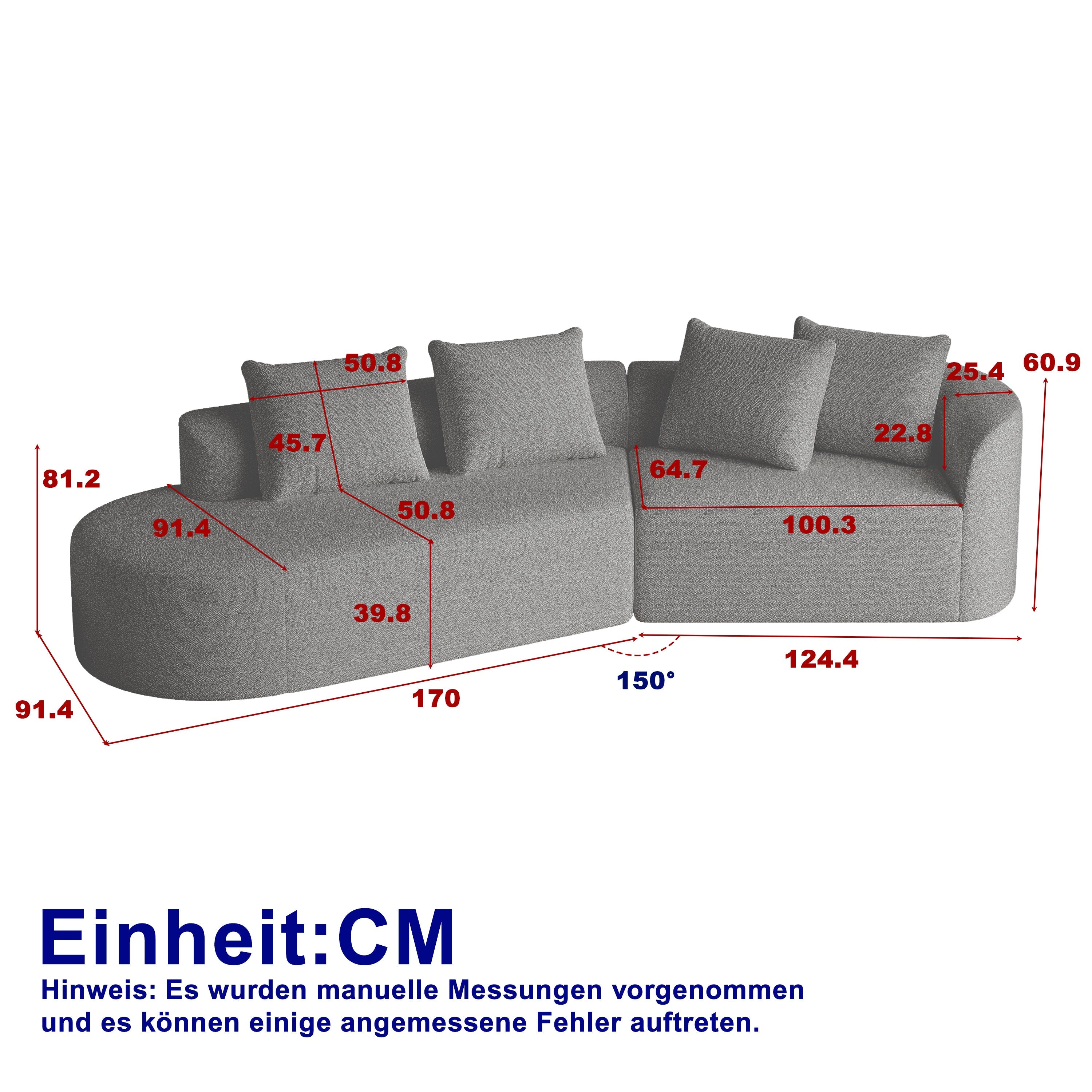 Logidon Chenille Hoekbank Grijs Fluweel XXL Modern 4-zits design
