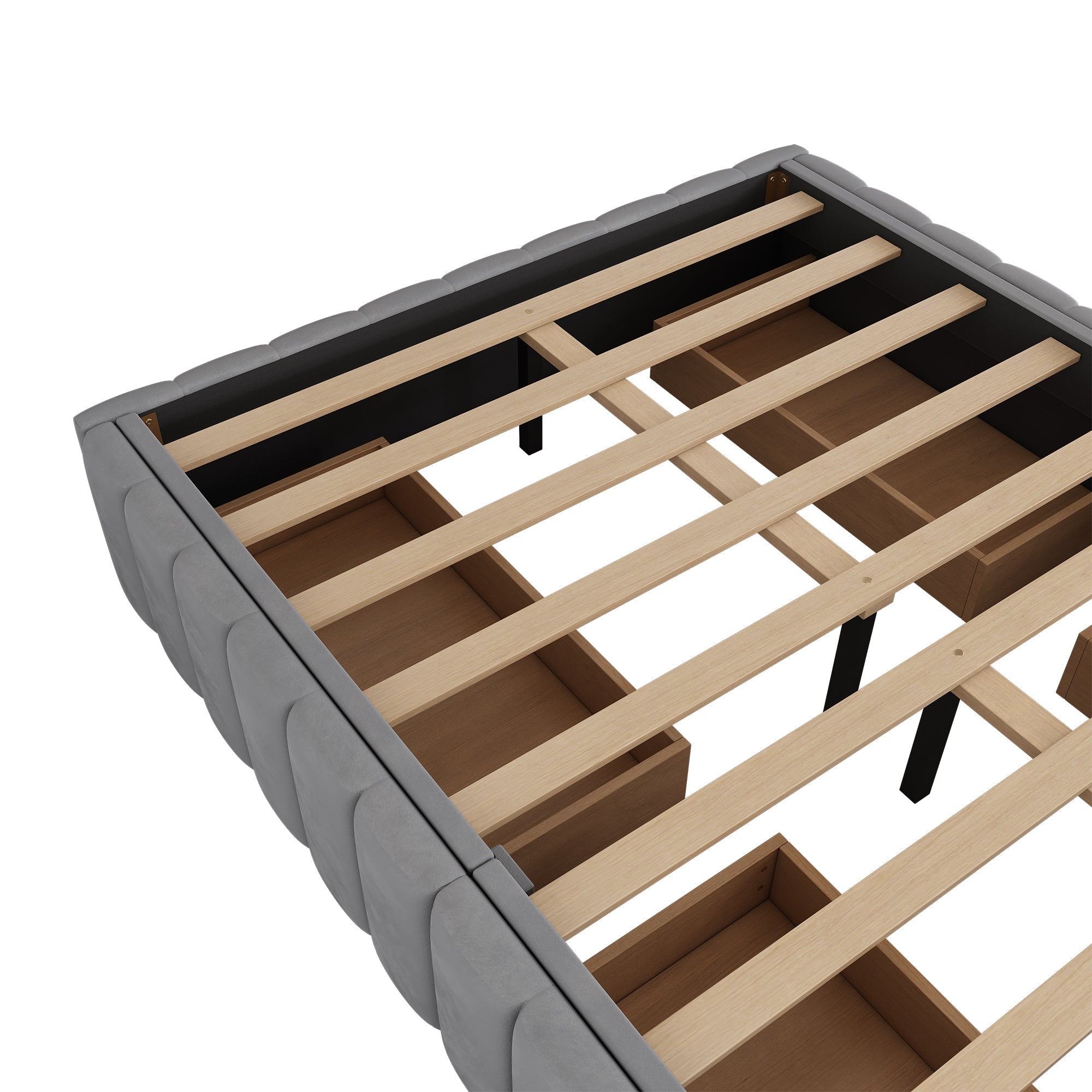 Logidon gestoffeerd bed 140 x 200 cm grijs met lattenbodem designbed