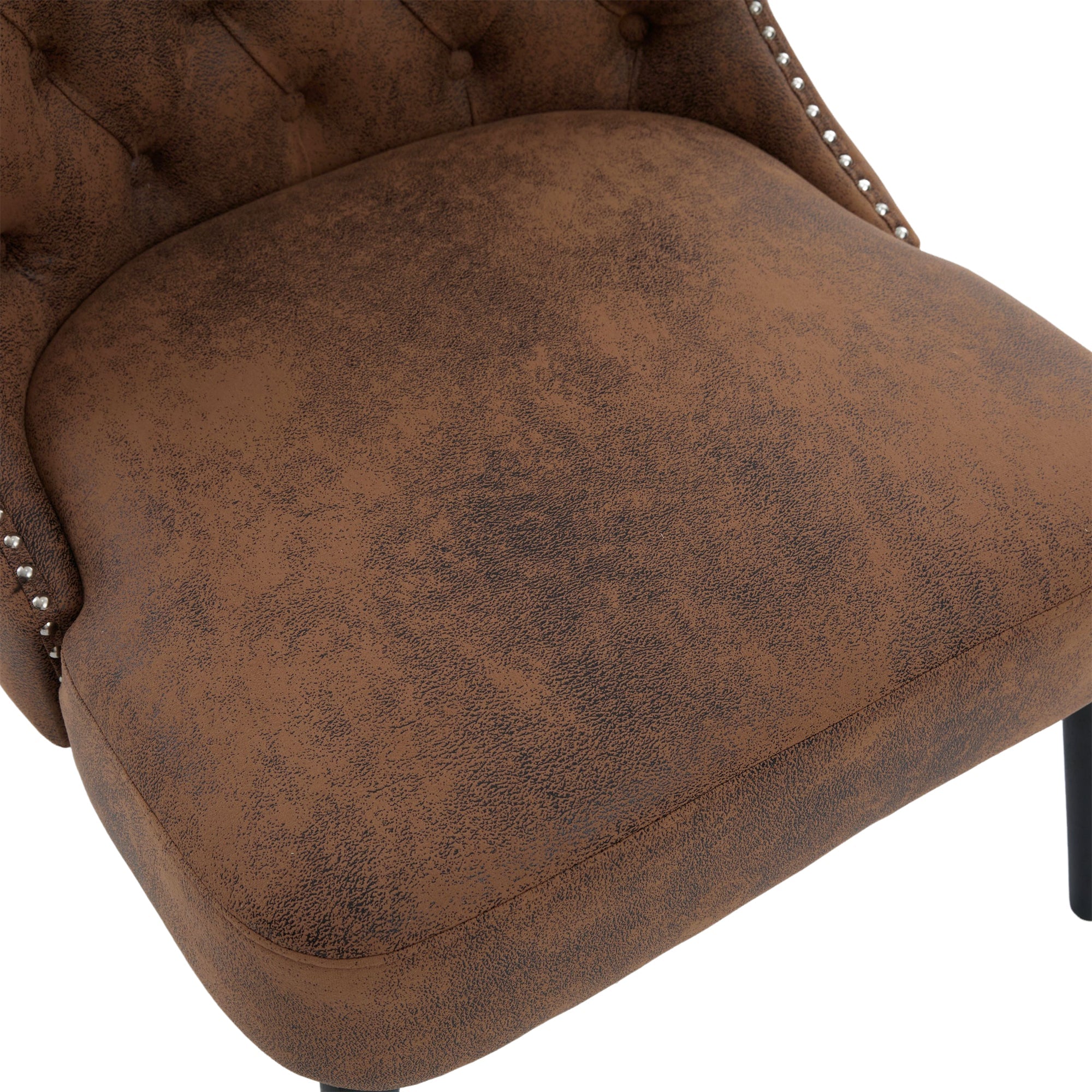 Logidon Tech stoffen fauteuil zonder armknop en klinknagels koffiebruin