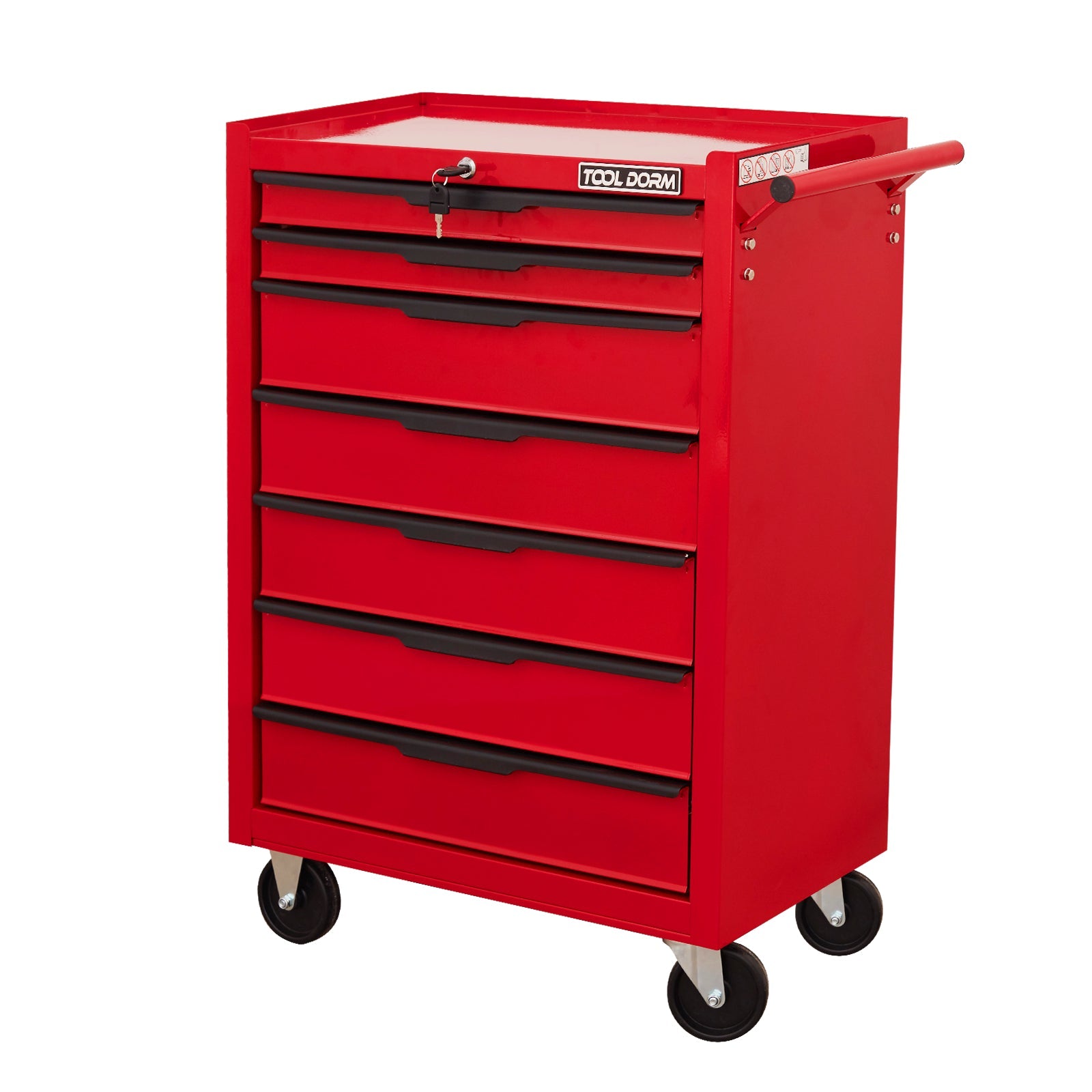 Logidon gereedschapswagen 7 laden, wielen, rood, lengte 615 millimeter