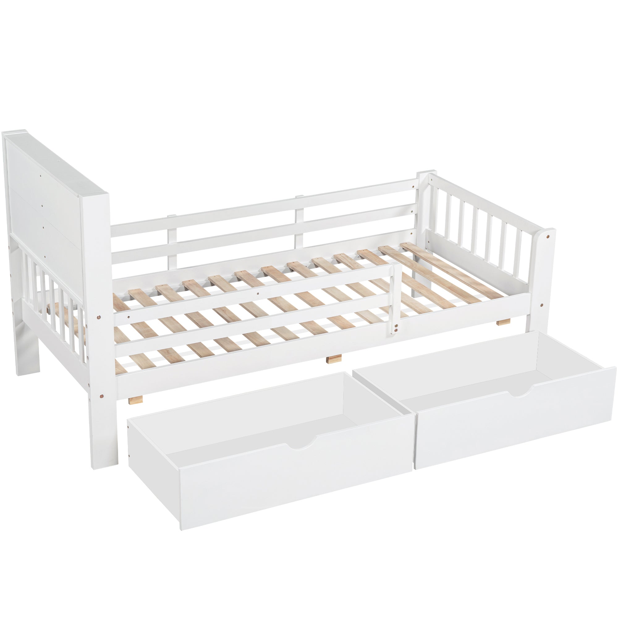 Logidon Kinderbed met Laden en Plank 90x200 cm Wit