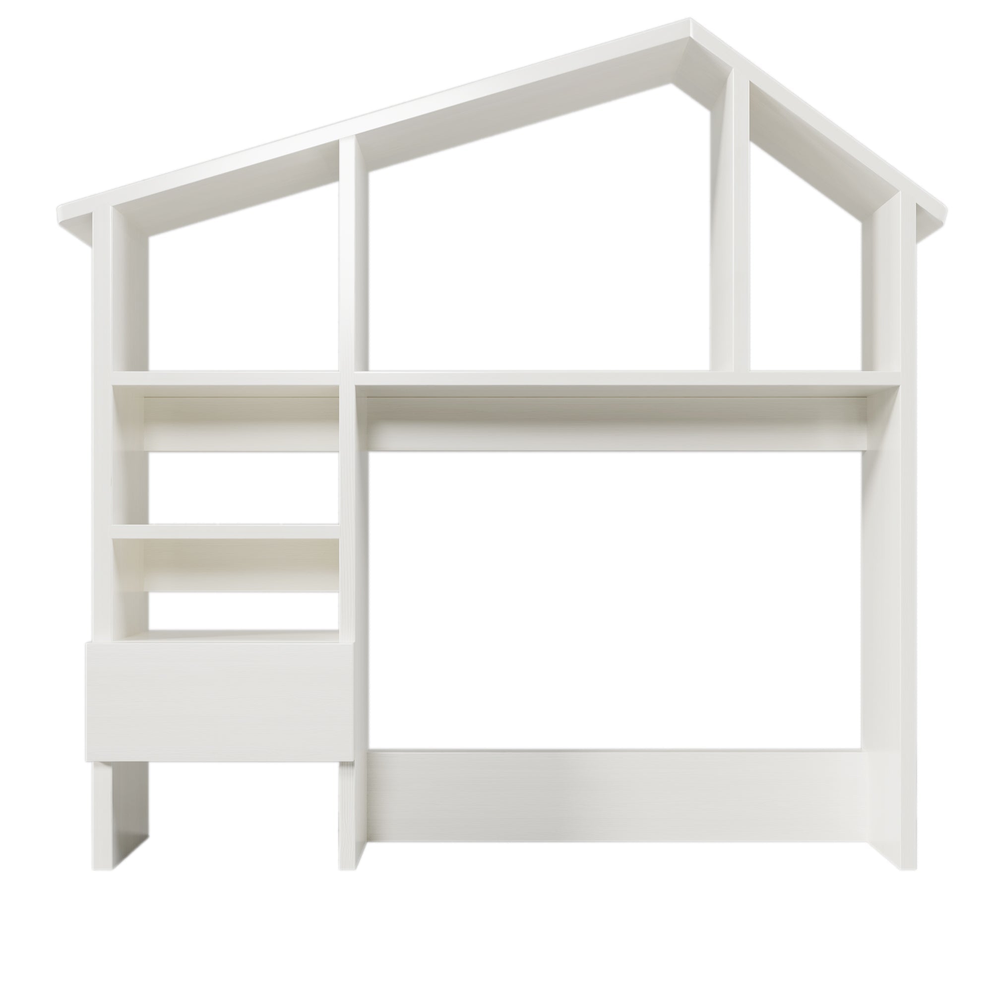 Logidon Houten Plank met Plank Hydraulisch Opklapbaar Nachtkastje Wit