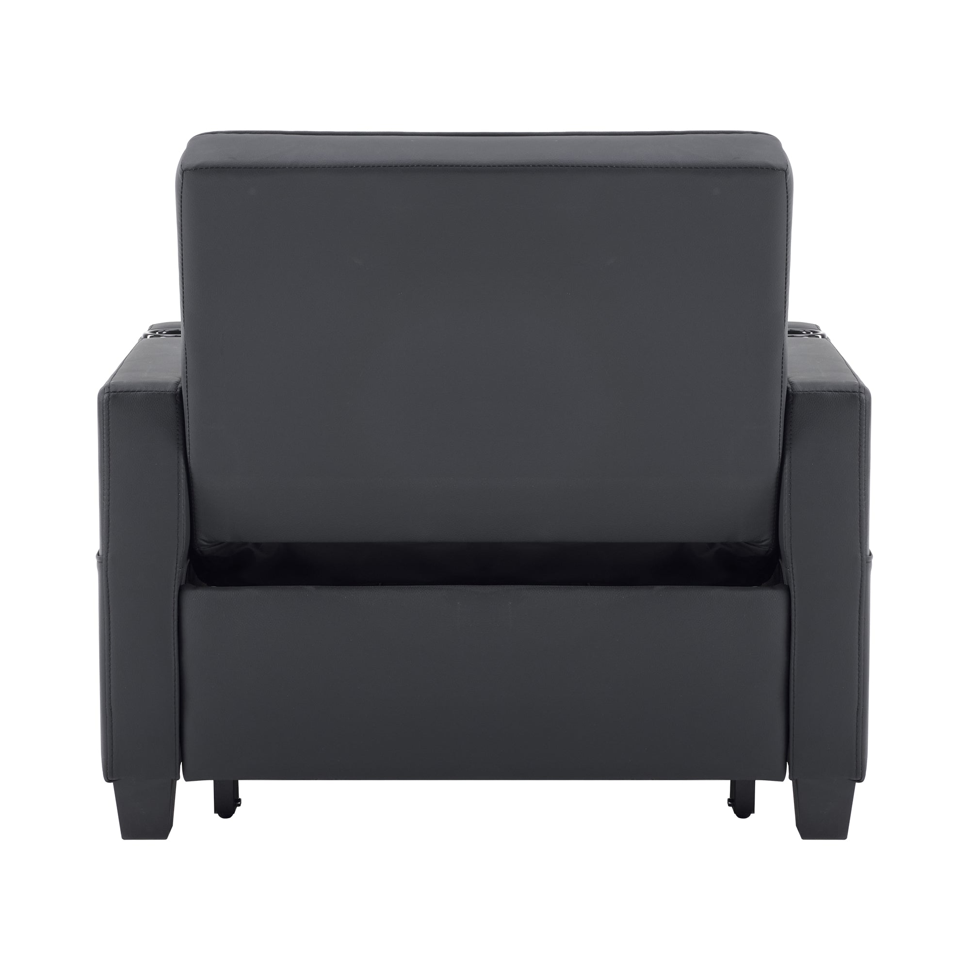 Logidon 3-in-1 uitschuifbare slaapbank, fauteuil, zwarte USB-bekerhouder