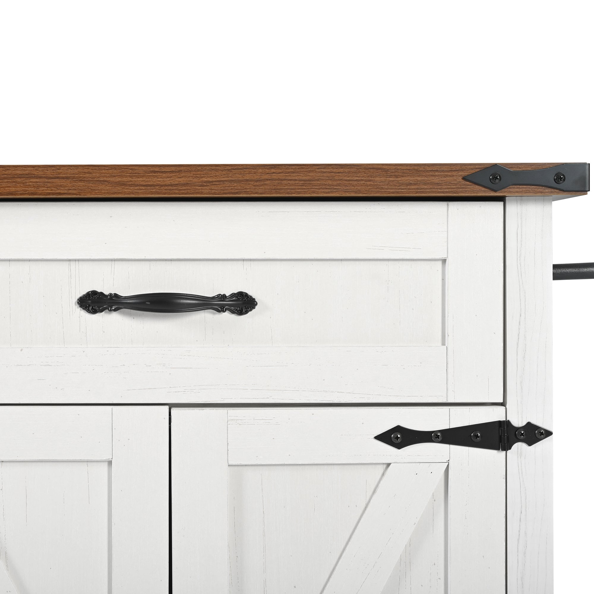 Logidon Kitchen Island With Extendable Worksheet Beige On Wheels