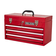 Logidon Metalen Gereedschapskist 20,3 Inch Met 3 Laden Rood