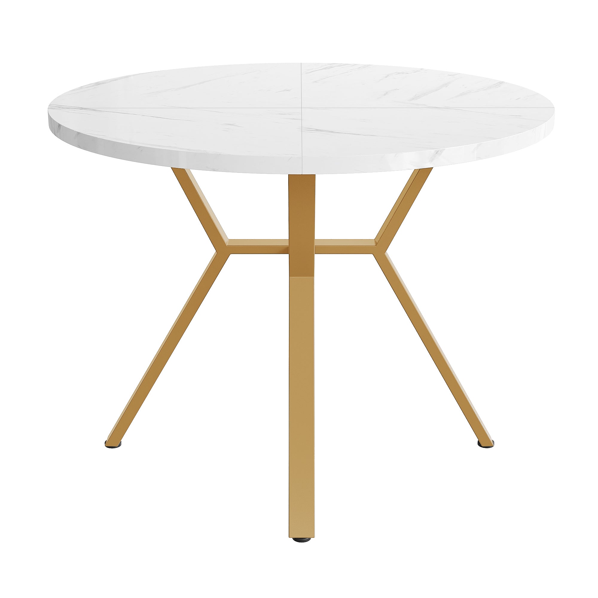 Logidon ronde eettafel marmerlook witgoud 100 cm diameter