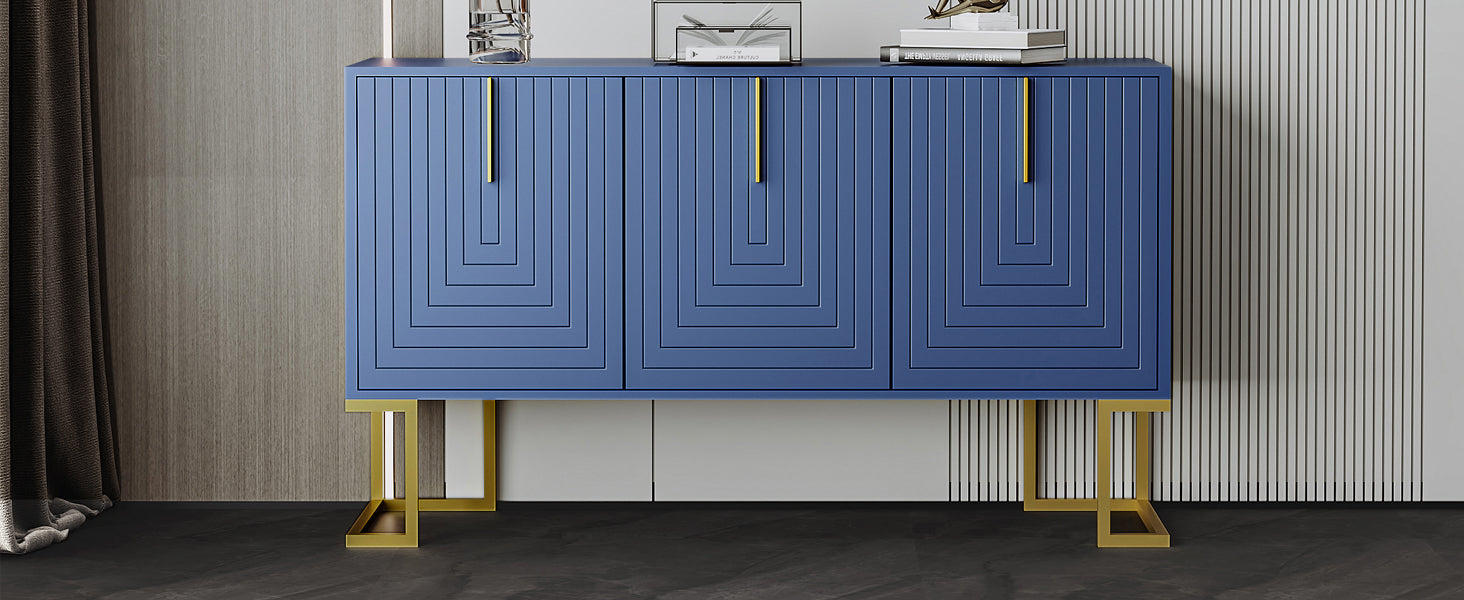 Logidon marineblauw dressoir met 3 deuren en verstelbare planken