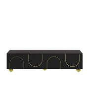 Logidon TV-meubel zwart met gouden accenten en push-to-open 170 cm