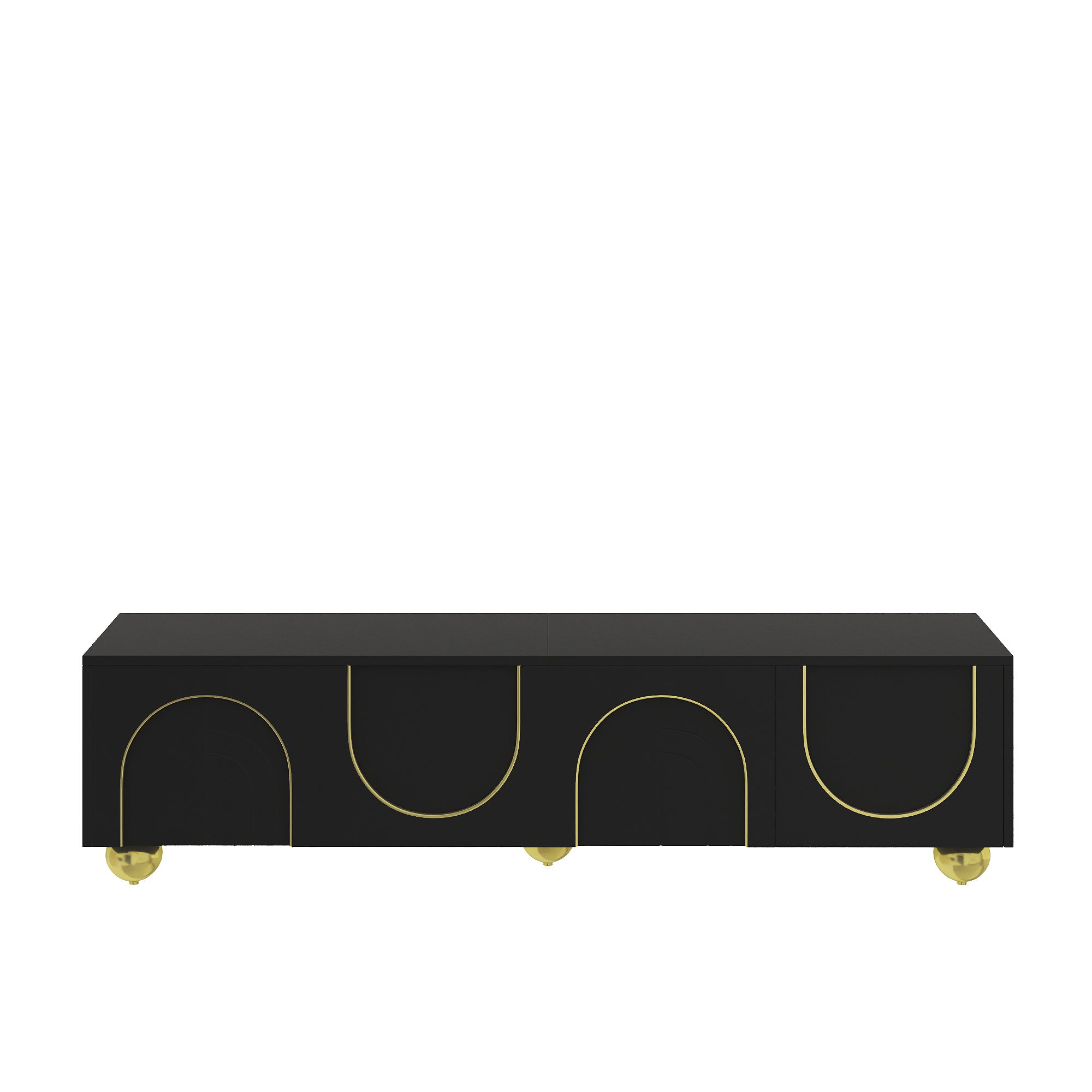 Logidon TV-meubel zwart met gouden accenten en push-to-open 170 cm