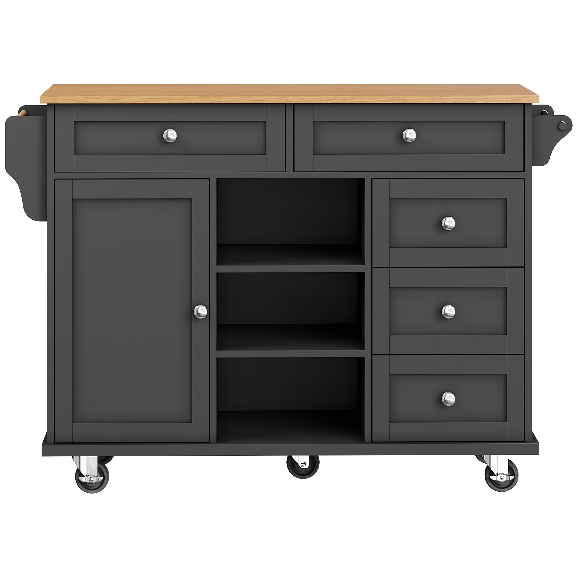 Logidon Restauratiewagen Zwart 134x46x92 cm Mobiel DualUse Design