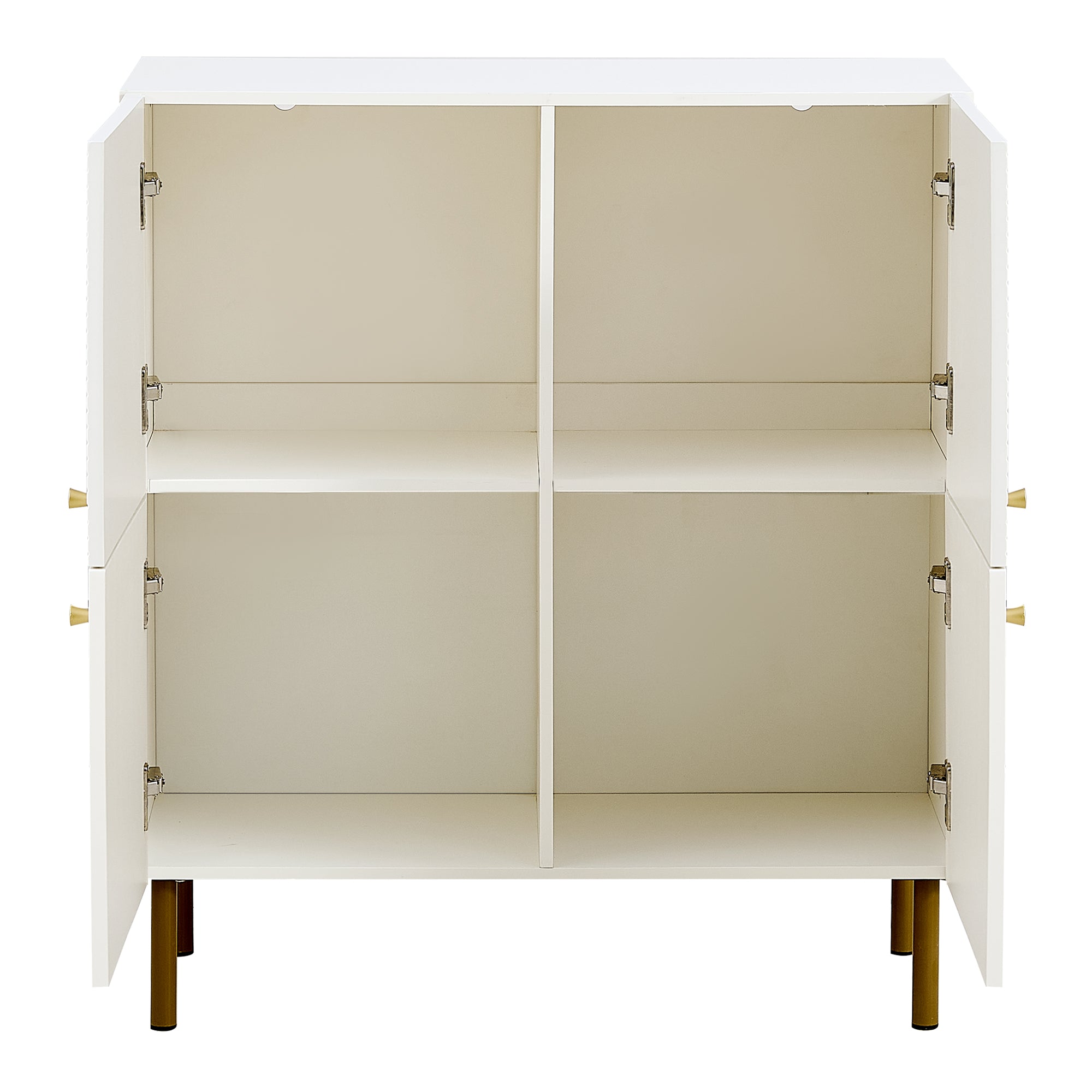Logidon Wit MDF dressoir 80x36x90 cm zinken handvat stalen poten