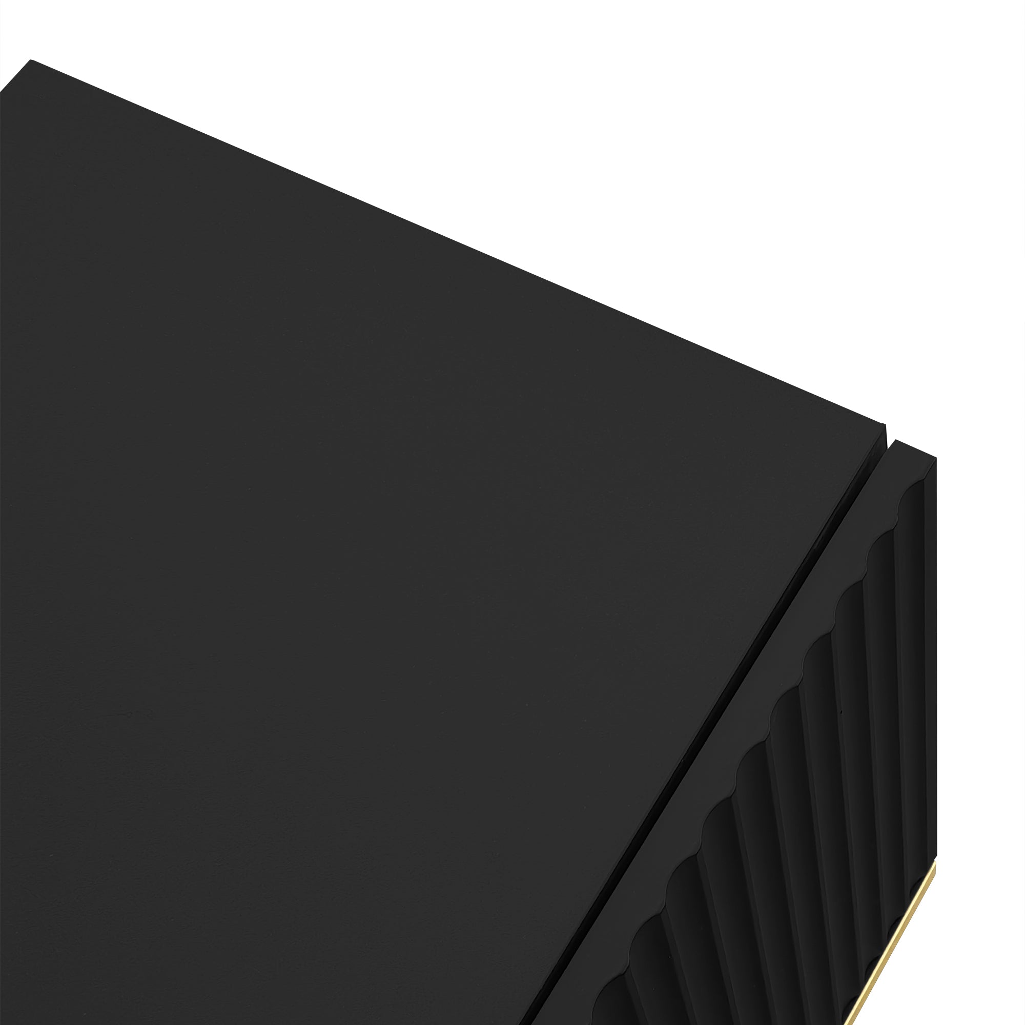 Logidon Modern TV-meubel 165 cm Zwart met Gouden Voeten en Rand