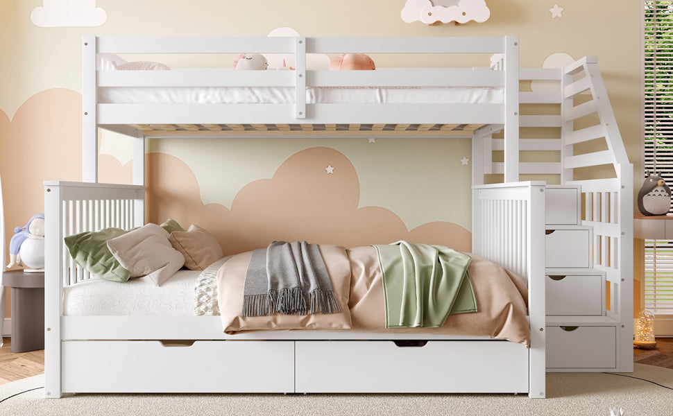 Logidon stapelbed 90x200 ruim 140x200 met opbergruimte wit