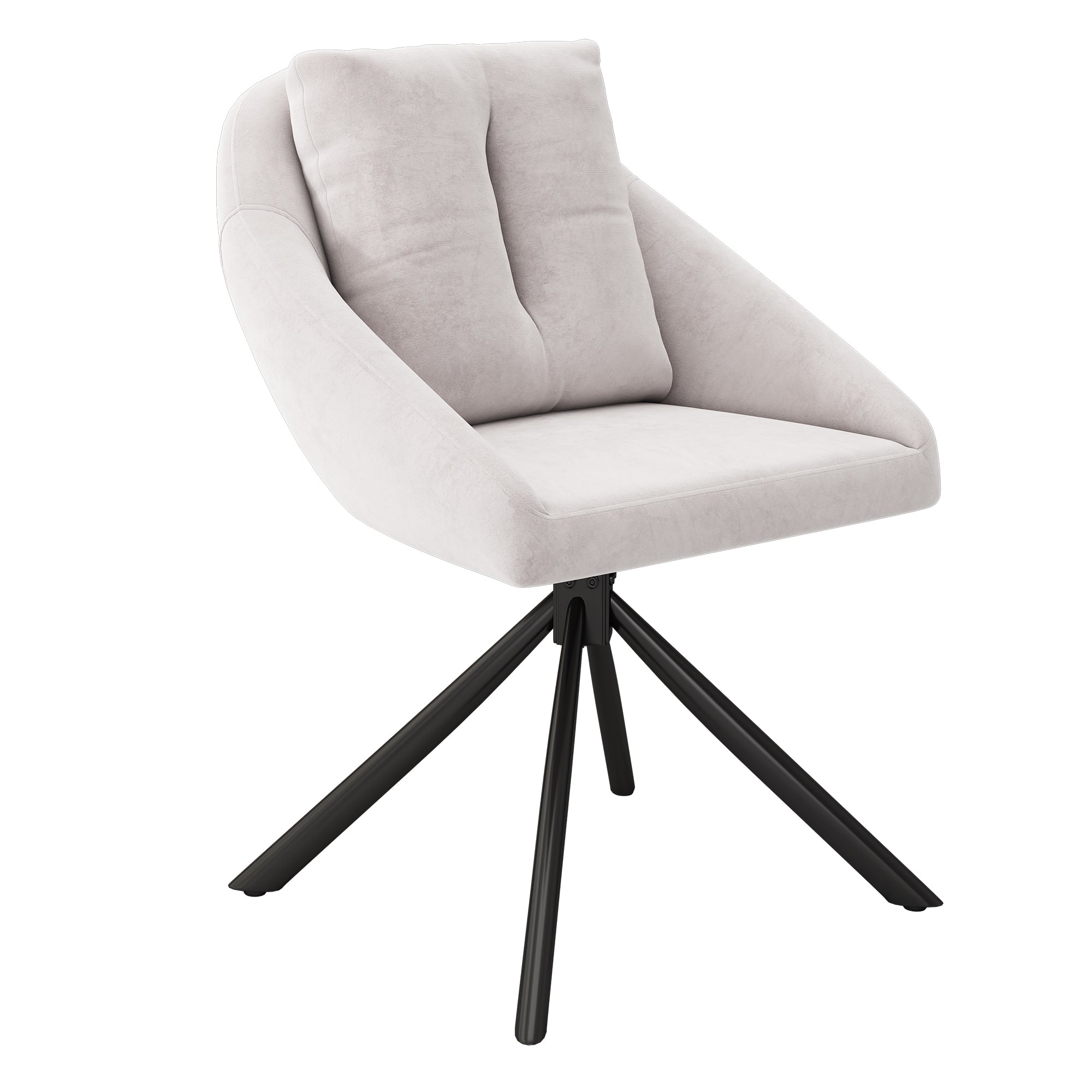 Logidon Velvet Dining Chair Beige Set of 6 Swivel Chairs Ergonomic