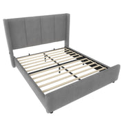 Logidon gestoffeerd bedframe 140x200 cm grijs met USB aansluiting