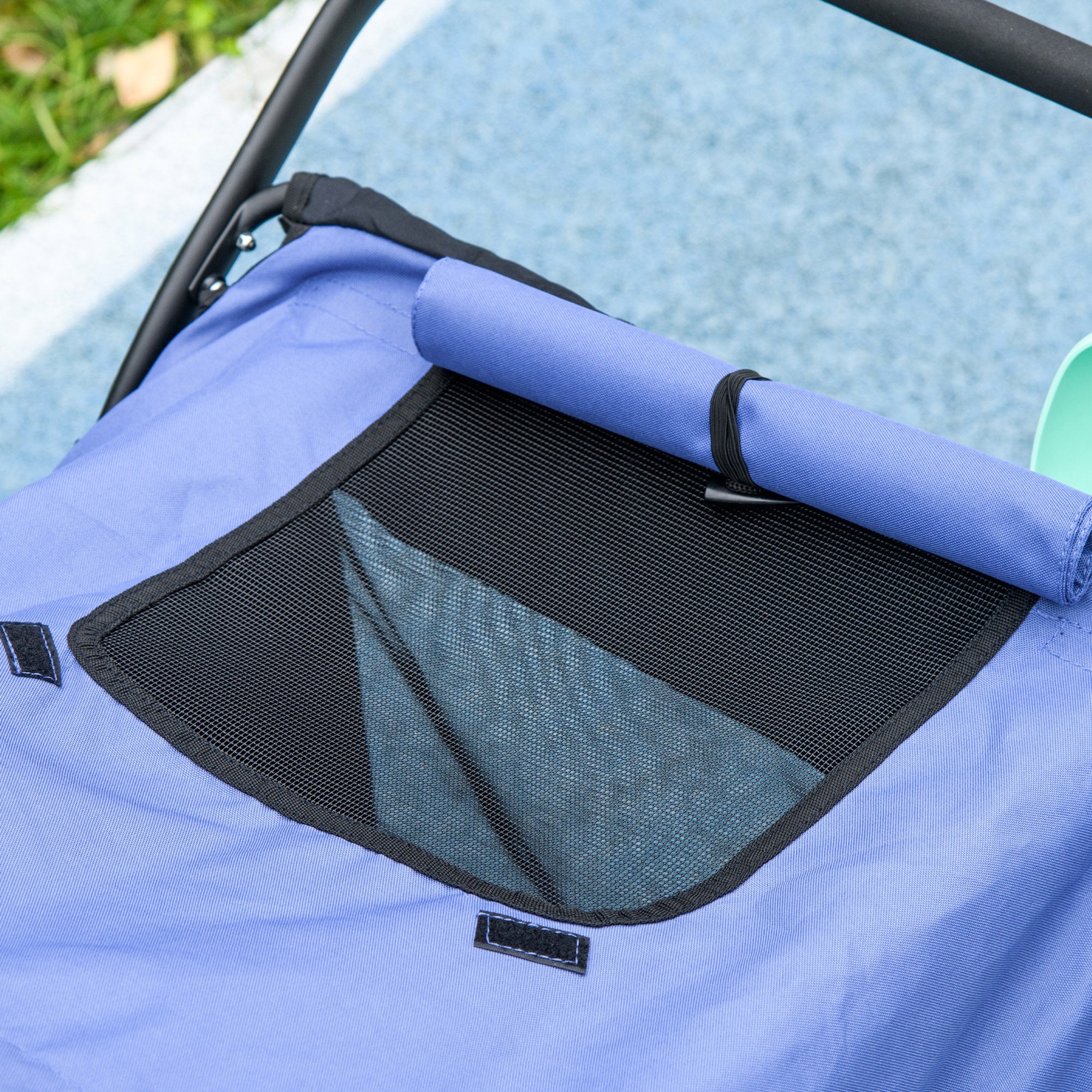 Logidon opvouwbare hondenbuggy blauw met gaasraam tot 30 kg