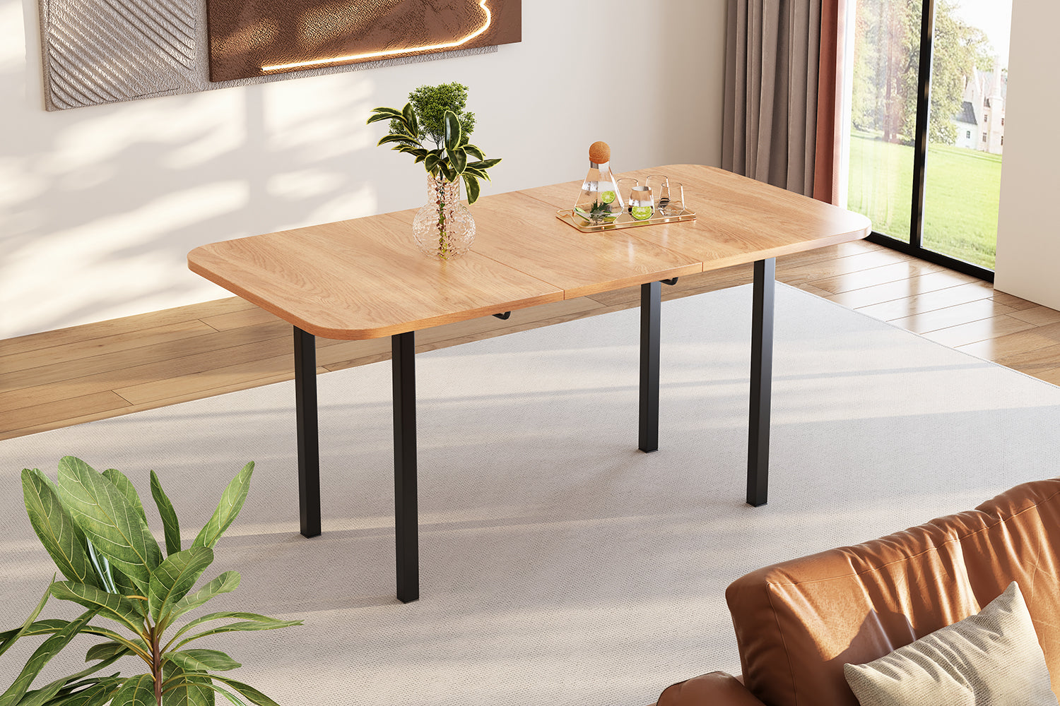 Logidon uitschuifbare eettafel 120-160 cm naturel eiken