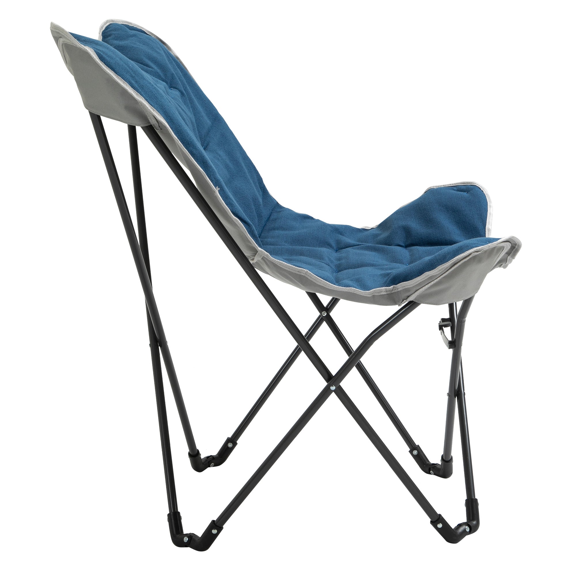 Logidon Campingstoel Blauw Opvouwbaar 120 kg Draagvermogen Lichtgewicht Armleuningen
