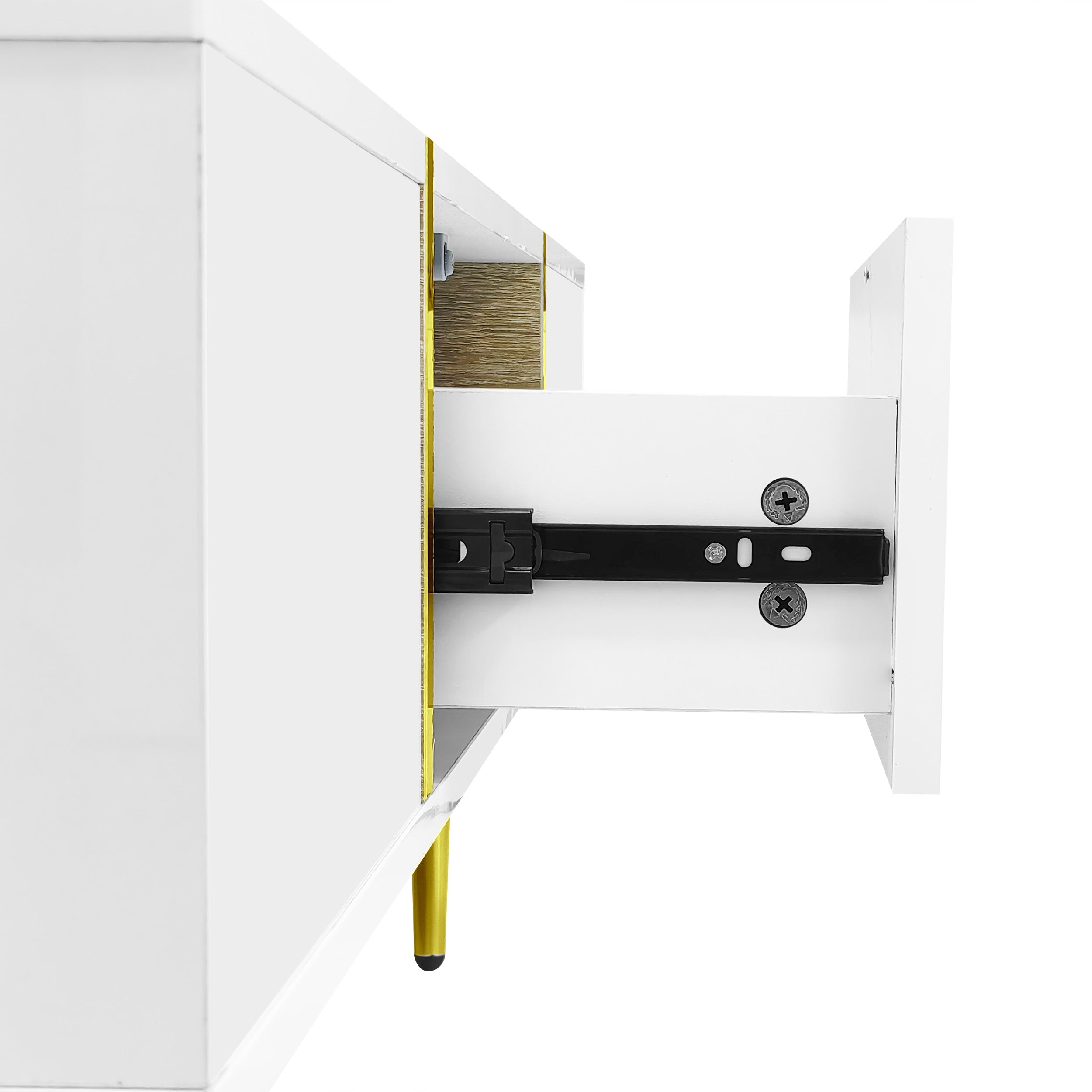 Logidon Witte Hoogglans Salontafel Met Twee Laden 100x60x41,5 cm